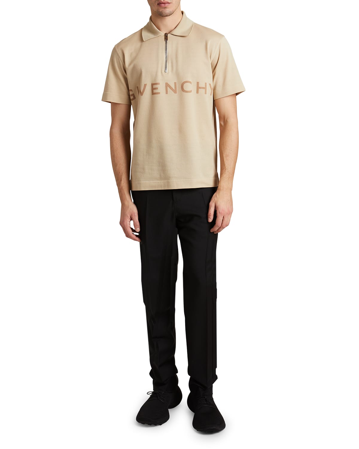 Givenchy Men's Classic-Fit Logo Zip Polo Shirt