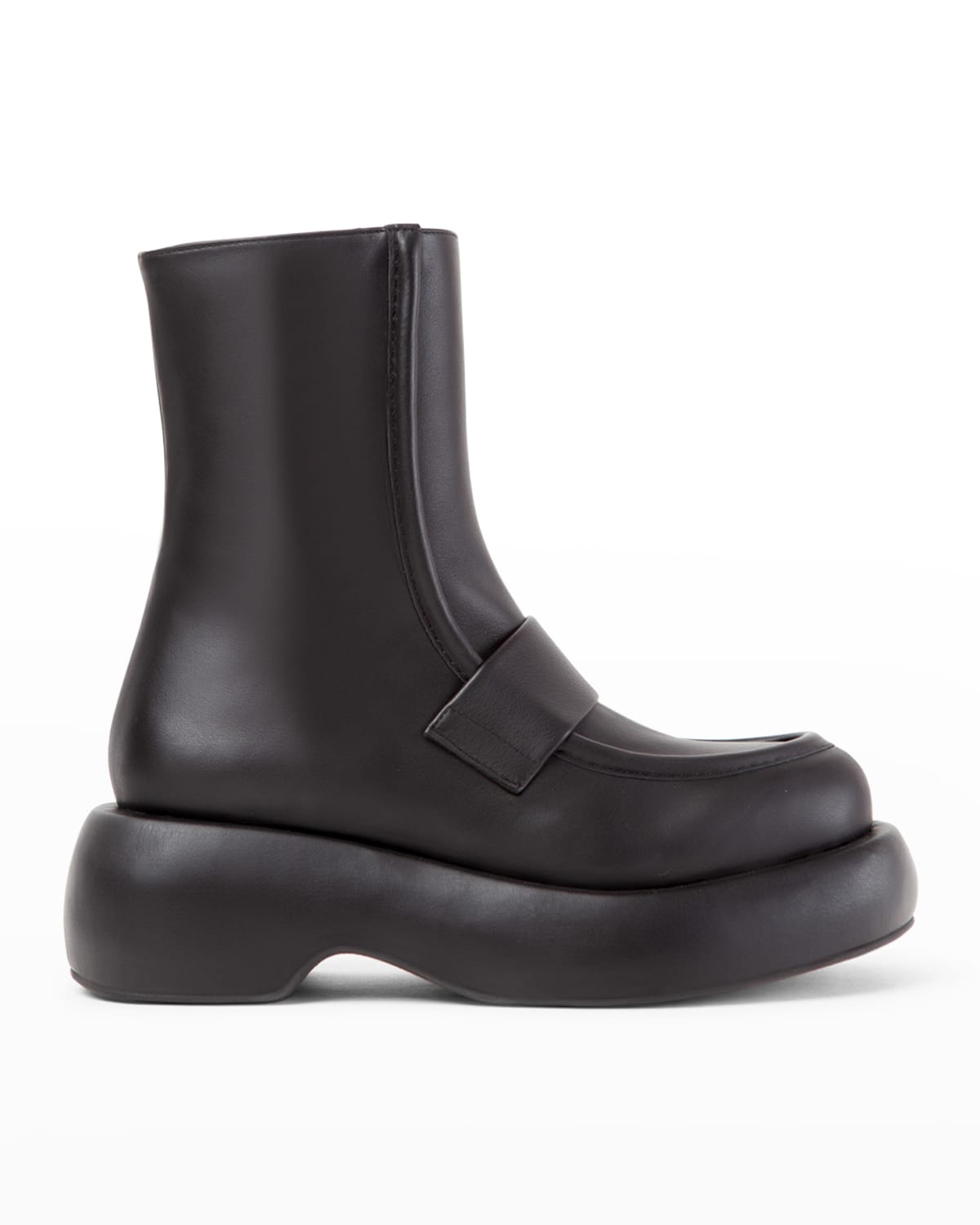 Paloma Barceló Mika Iris Leather Loafer Boots In Black