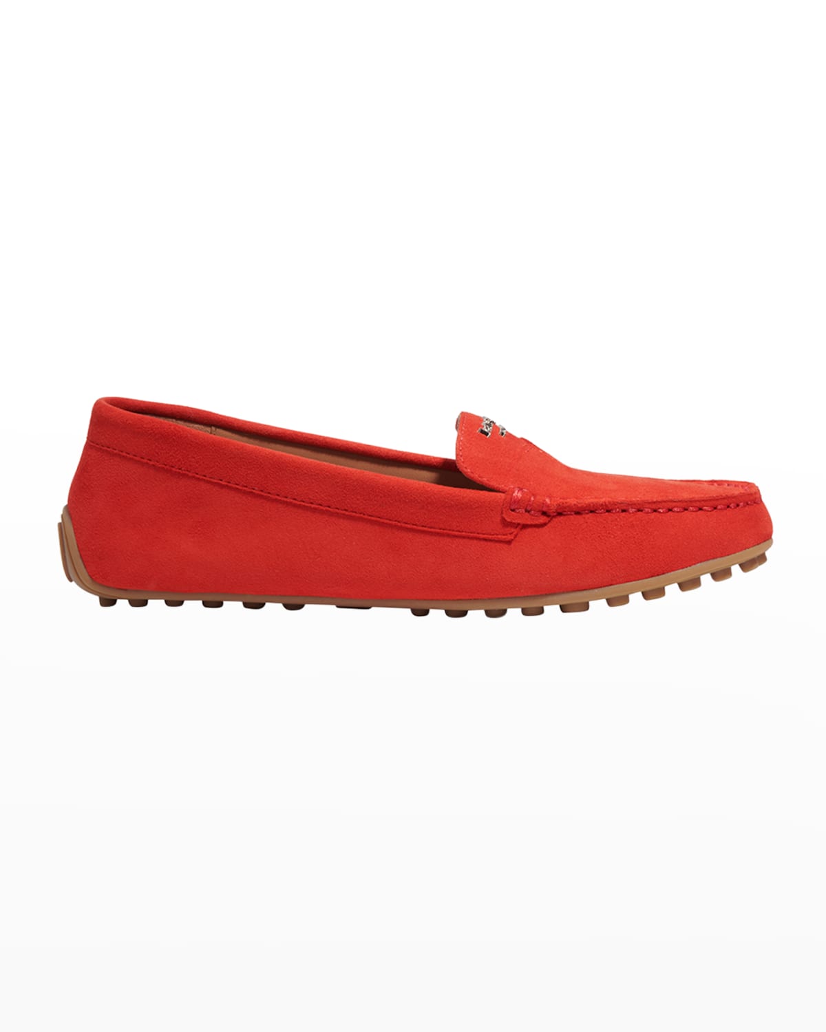 Kate Spade Deck Suede Driver Loafers In Bright Red