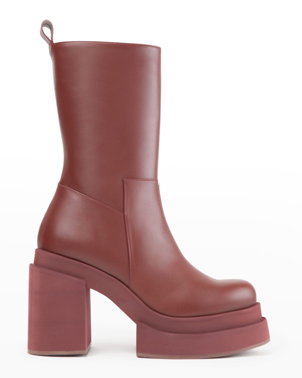 Paloma Barceló Melissa Iris Leather Platform Boots In Cuoio