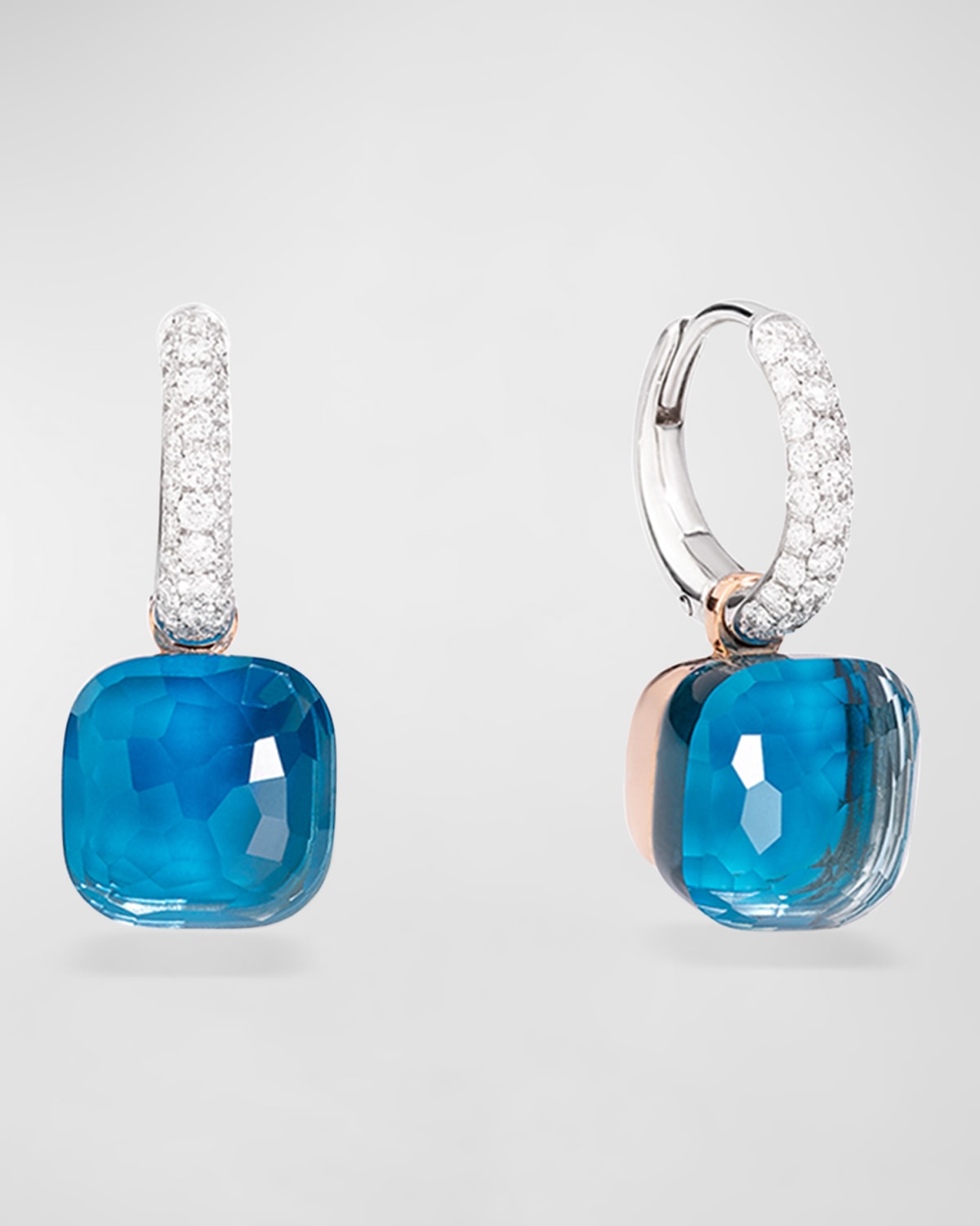 Nudo 18k Gold London Blue Topaz, Turquoise and Diamond Earrings
