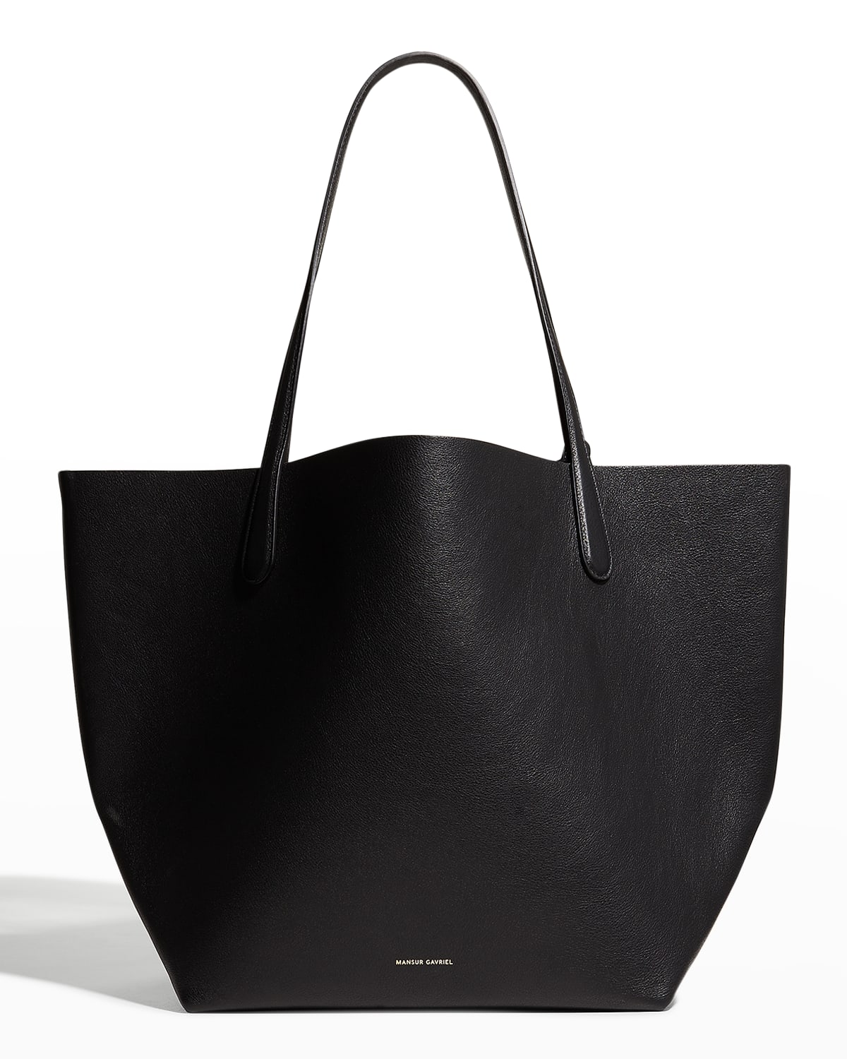 Mansur Gavriel Everyday Soft Leather Tote Bag In Black Flamma