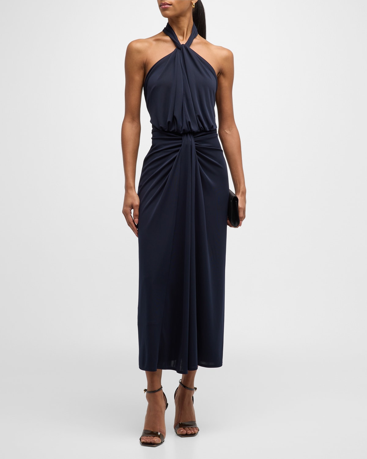 Kaily Twisted Jersey Halter Maxi Dress
