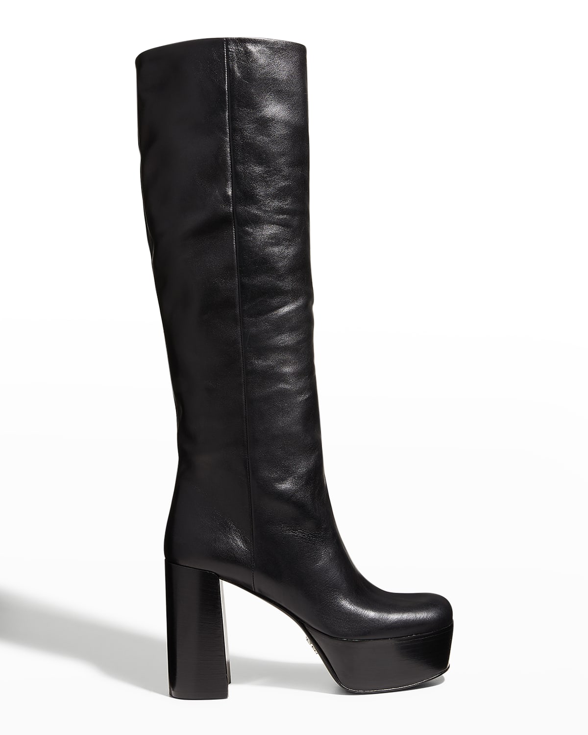 Leather Platform Knee Boots