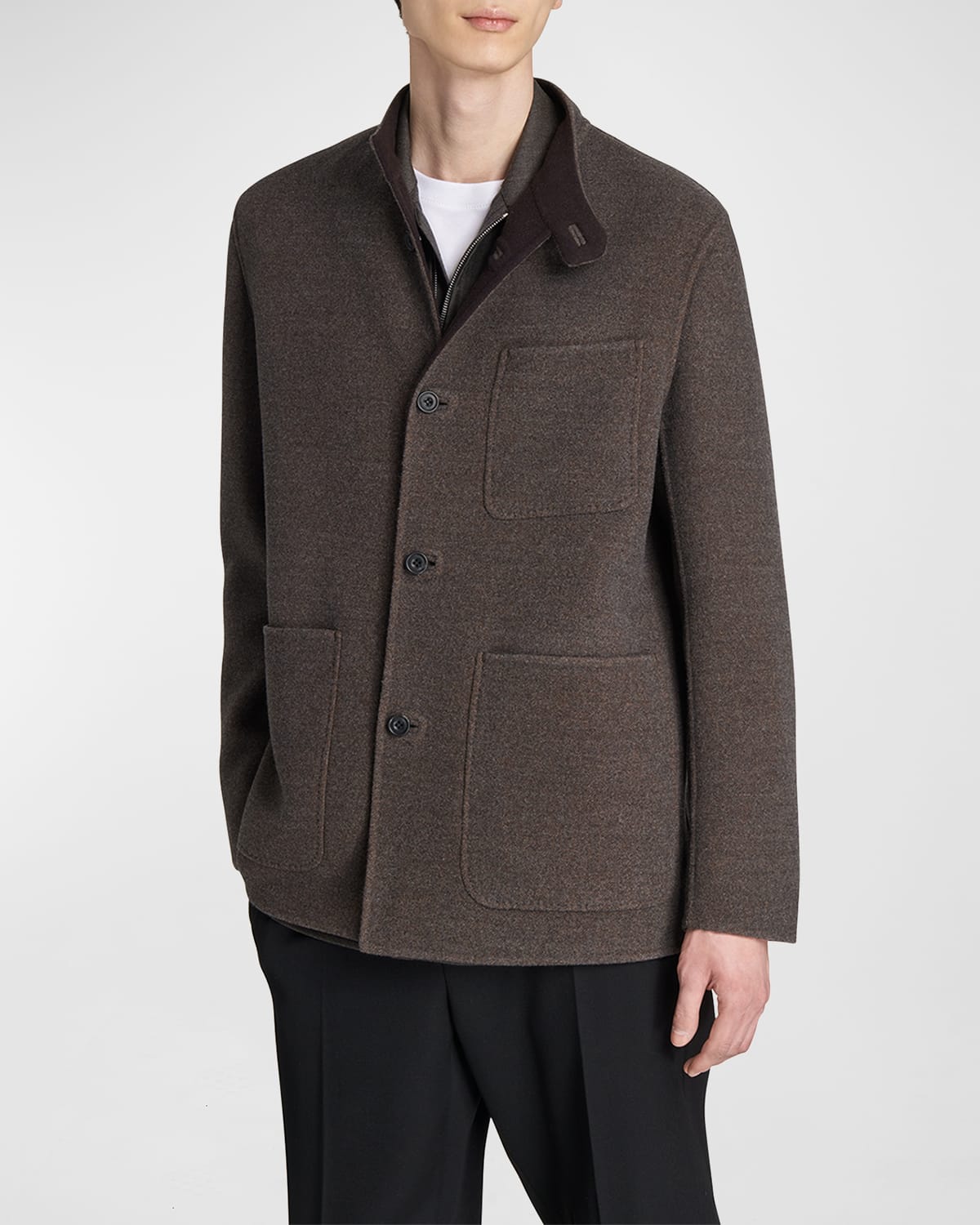 Berluti Men's Virgin Wool Chore Jacket In Nuance Of Brown
