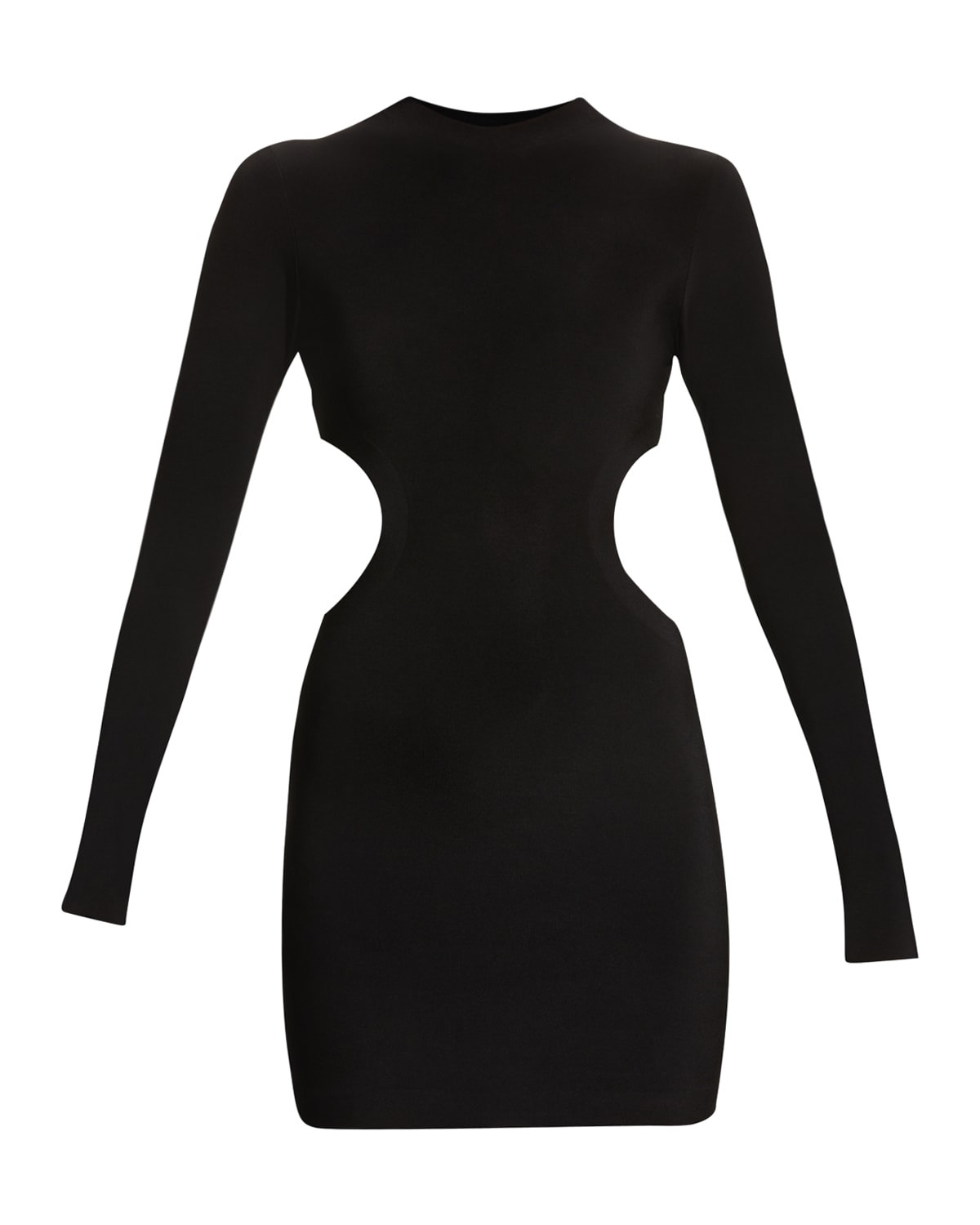 Norma Kamali Cut-out Long-sleeve Minidress In Black