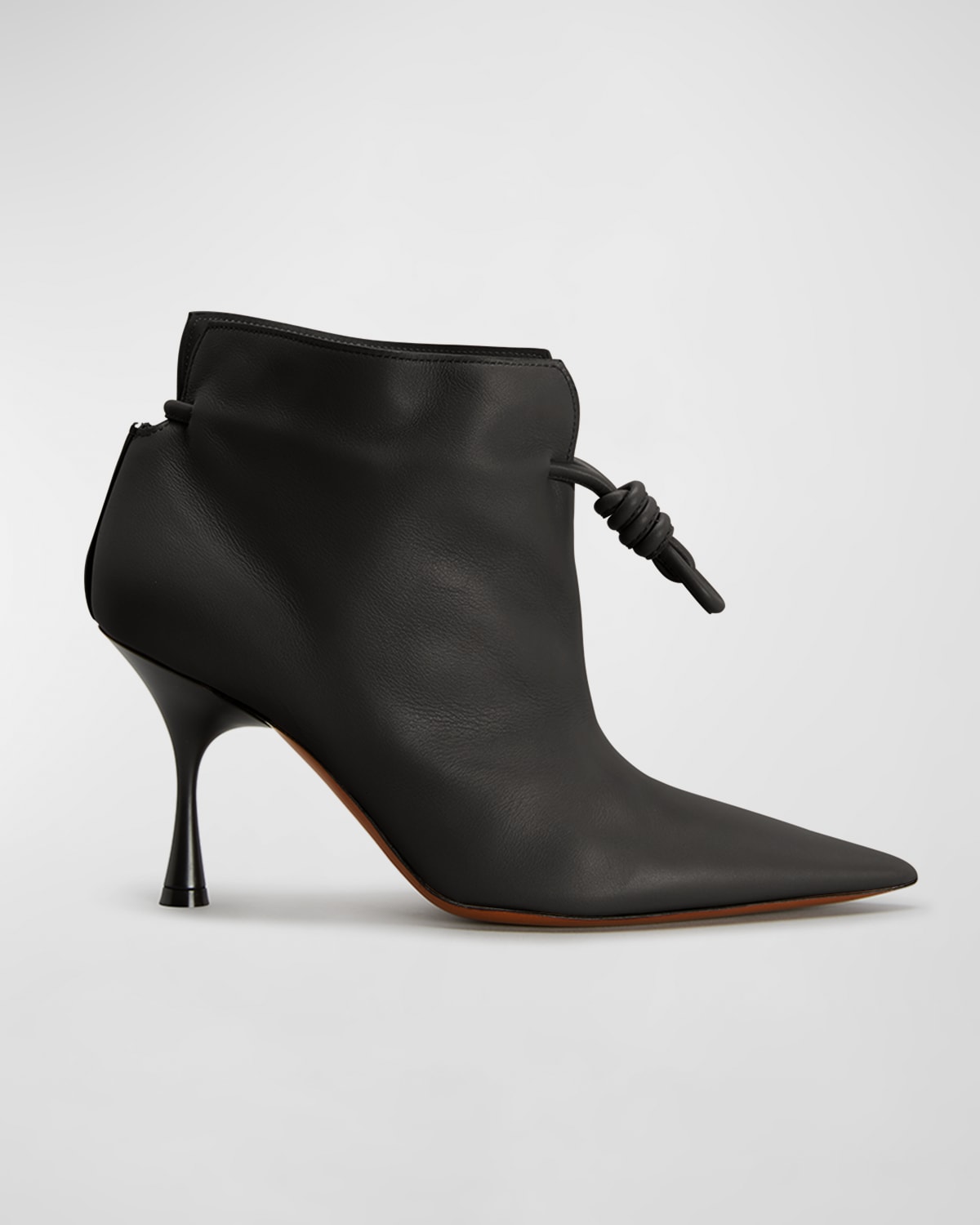 Loewe Flamenco Knot Lambskin Ankle Booties In Black | ModeSens
