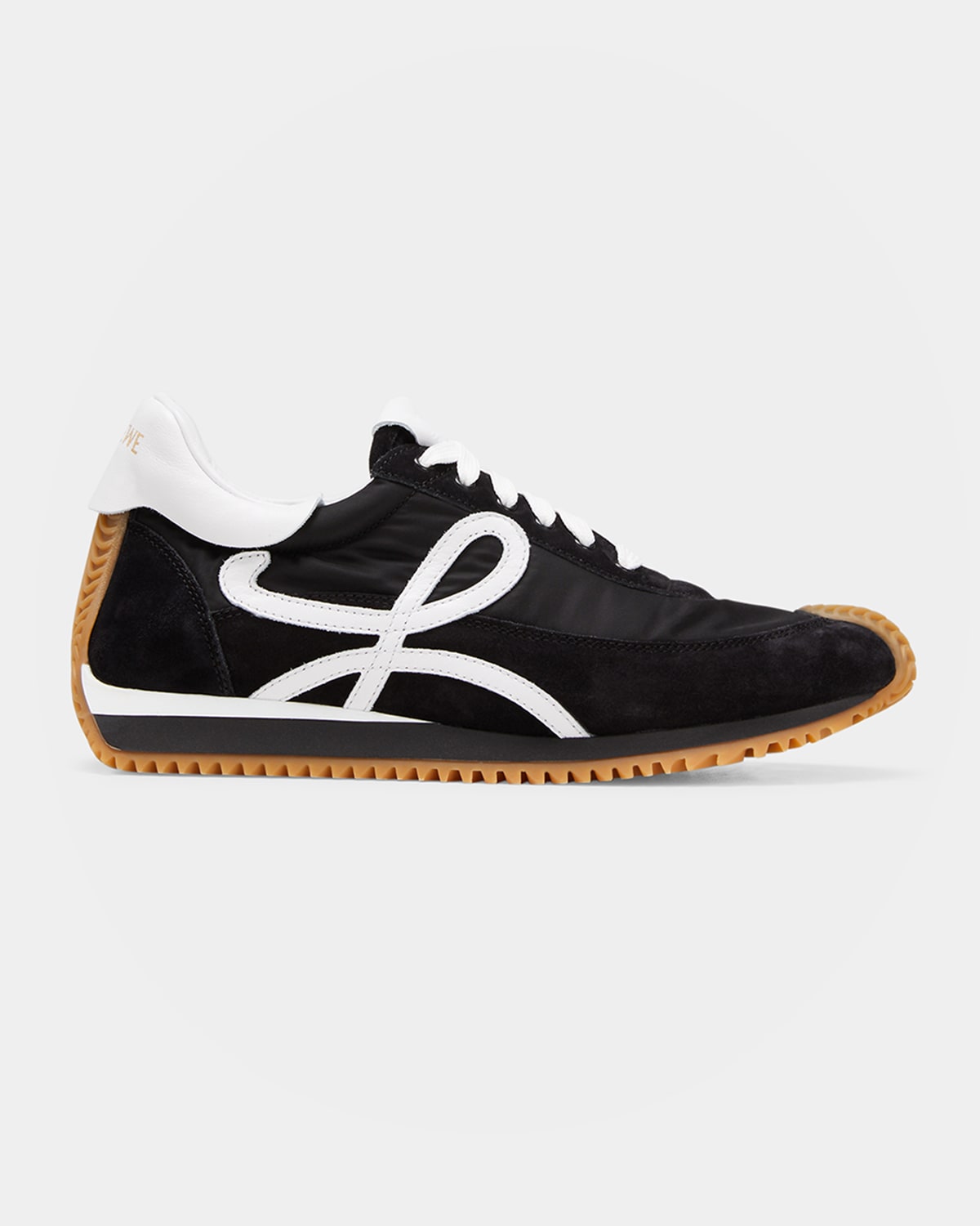 Shop Loewe Flow Suede Retro Runner Sneakers In 1102 Blackwhite