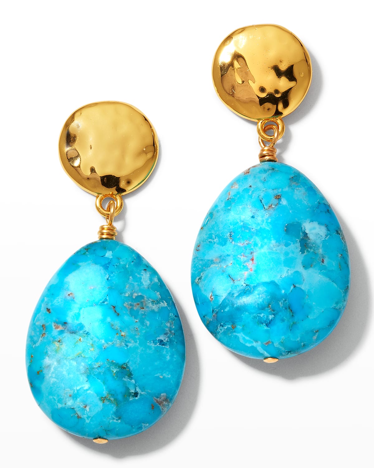 Blue Turquoise Teardrop Earrings