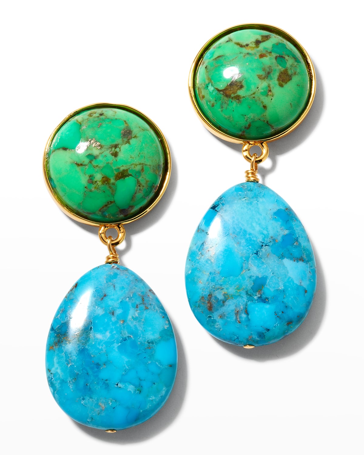 Turquoise Bezel Drop Earrings