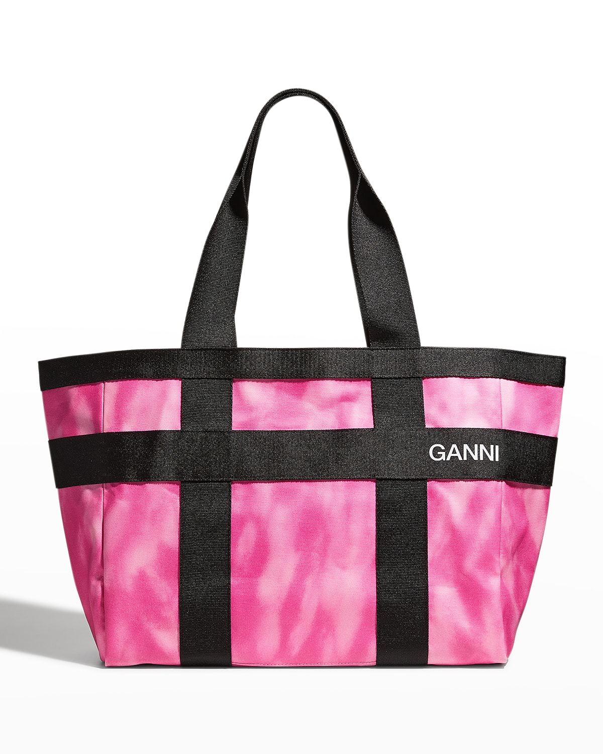 Ganni Pattern Coated Canvas Shopper Tote Bag In Dreamy Daze Phlox