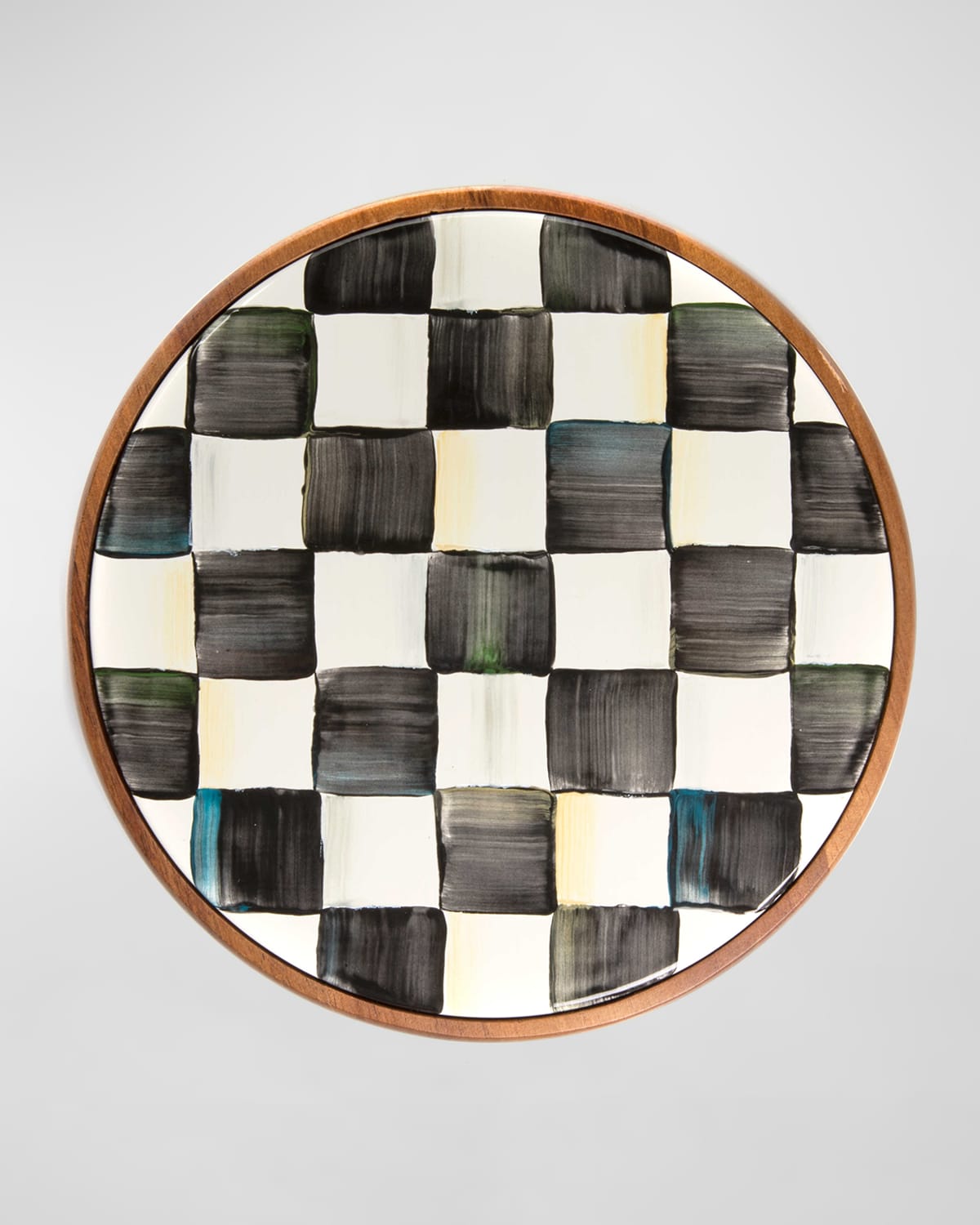Mackenzie-childs 9" Courtly Check Enamel Trivet