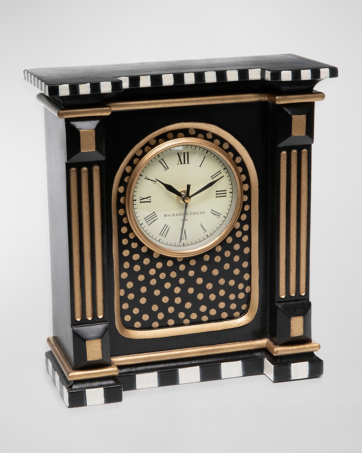 Mackenzie-childs 11" Courtly Check Mantle Clock In Multi