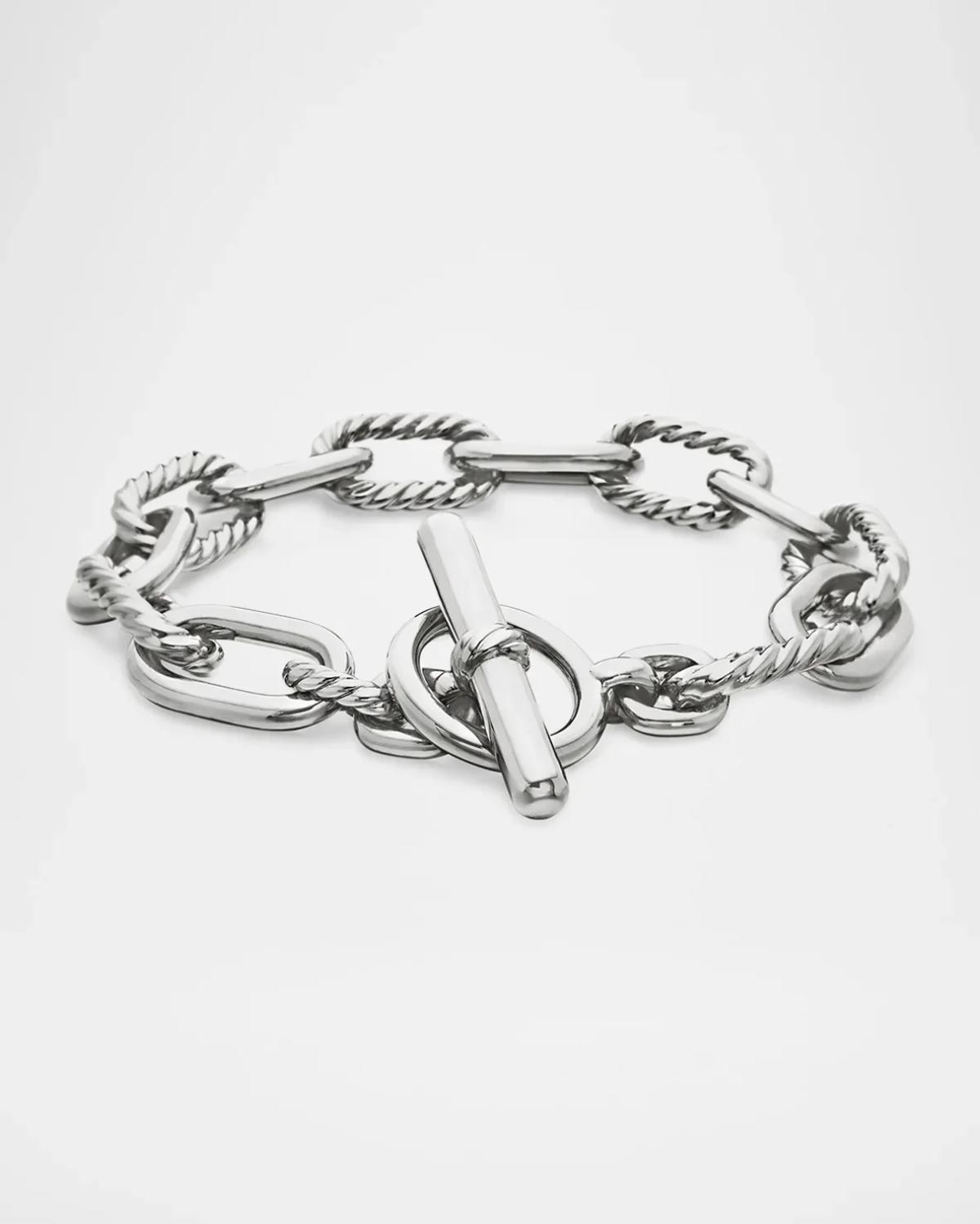 DY Madison Toggle Chain Bracelet in Silver, 11mm, Size S-L