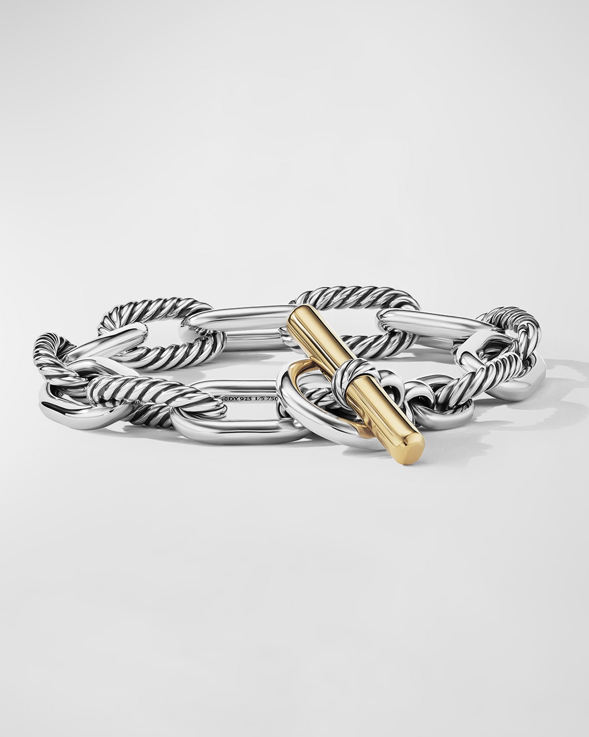 DAVID YURMAN DY MADISON TOGGLE CHAIN BRACELET WITH 18K GOLD IN SILVER, 11MM