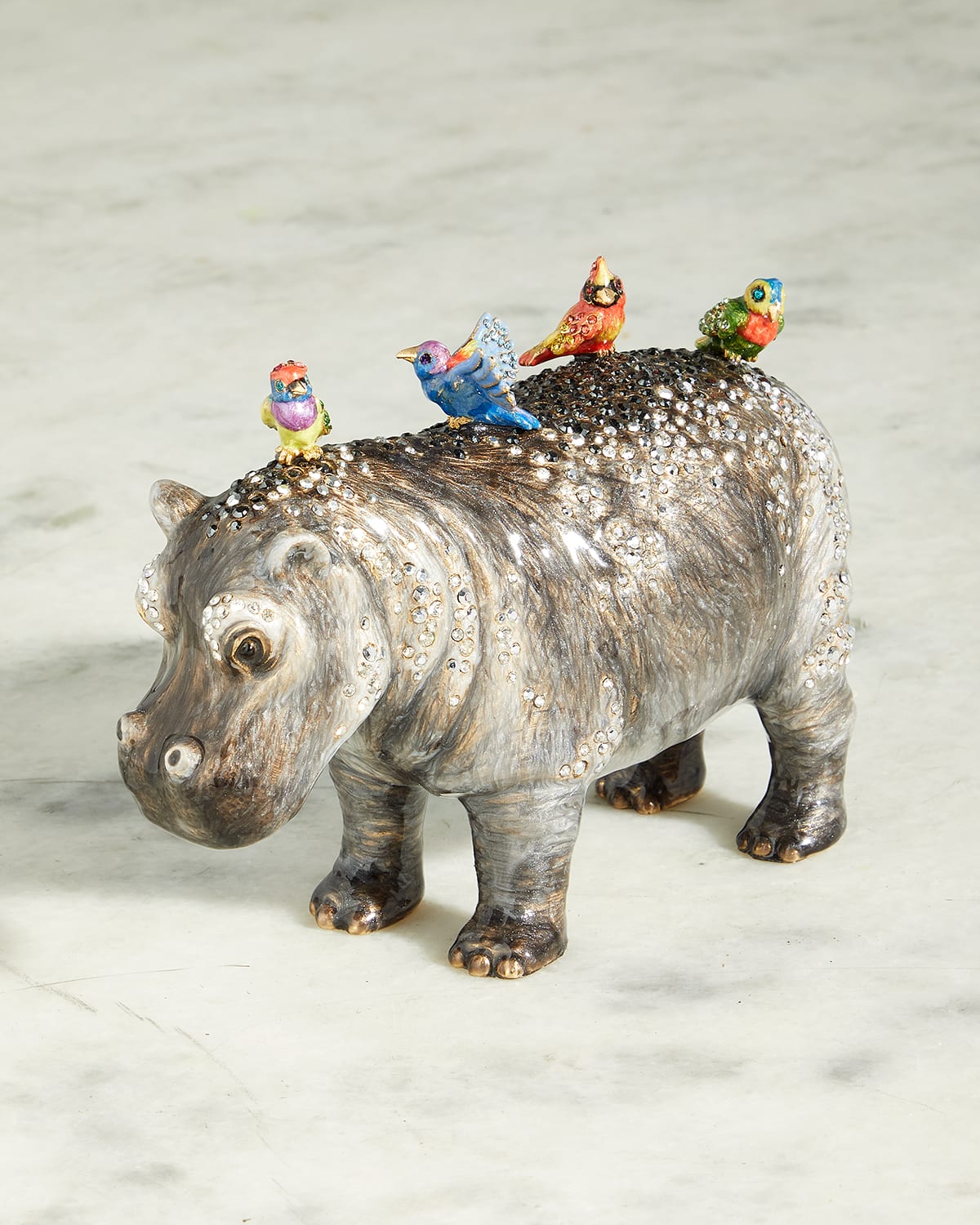 Embellished Hippo Tabletop Object