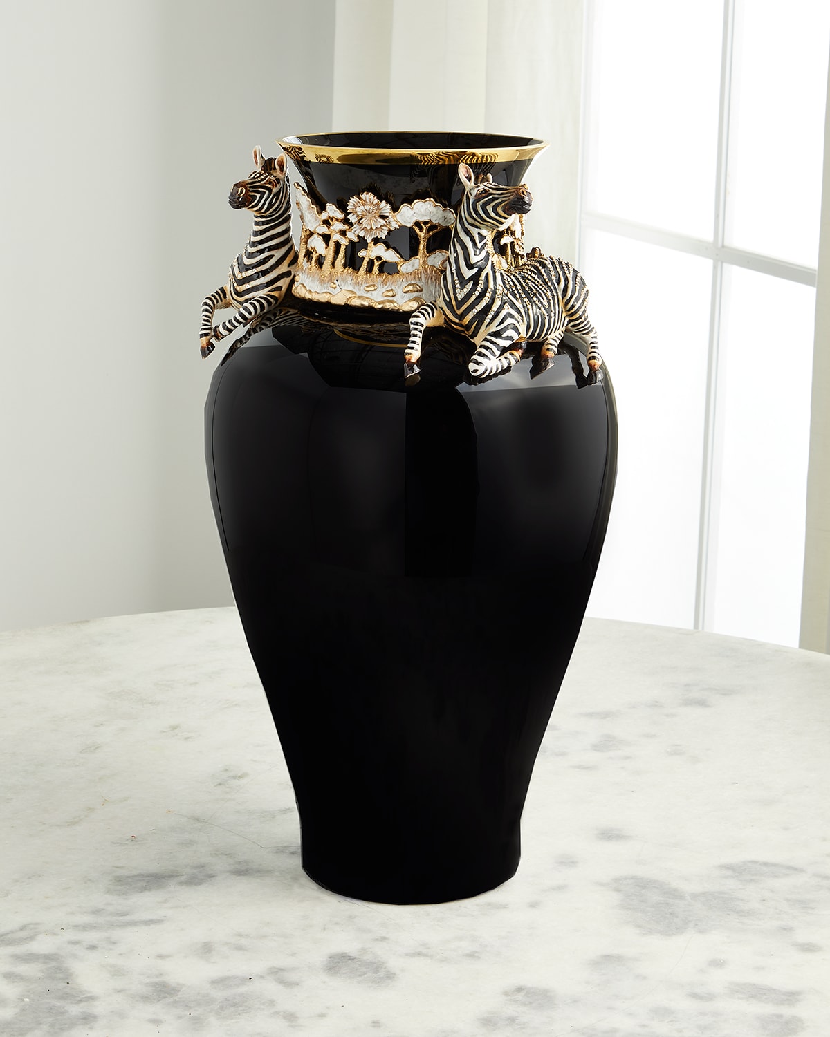 Embellished Zebra Vase