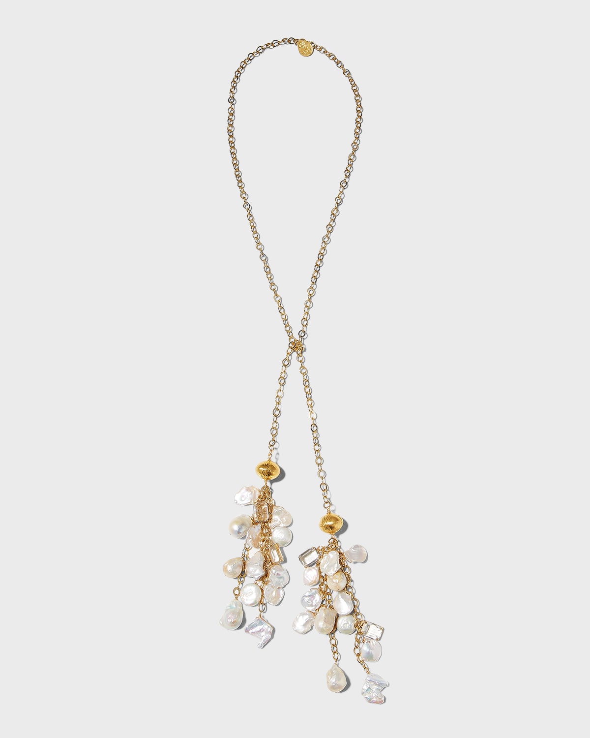 Devon Leigh Freshwater and Keishi Pearl Lariat Necklace