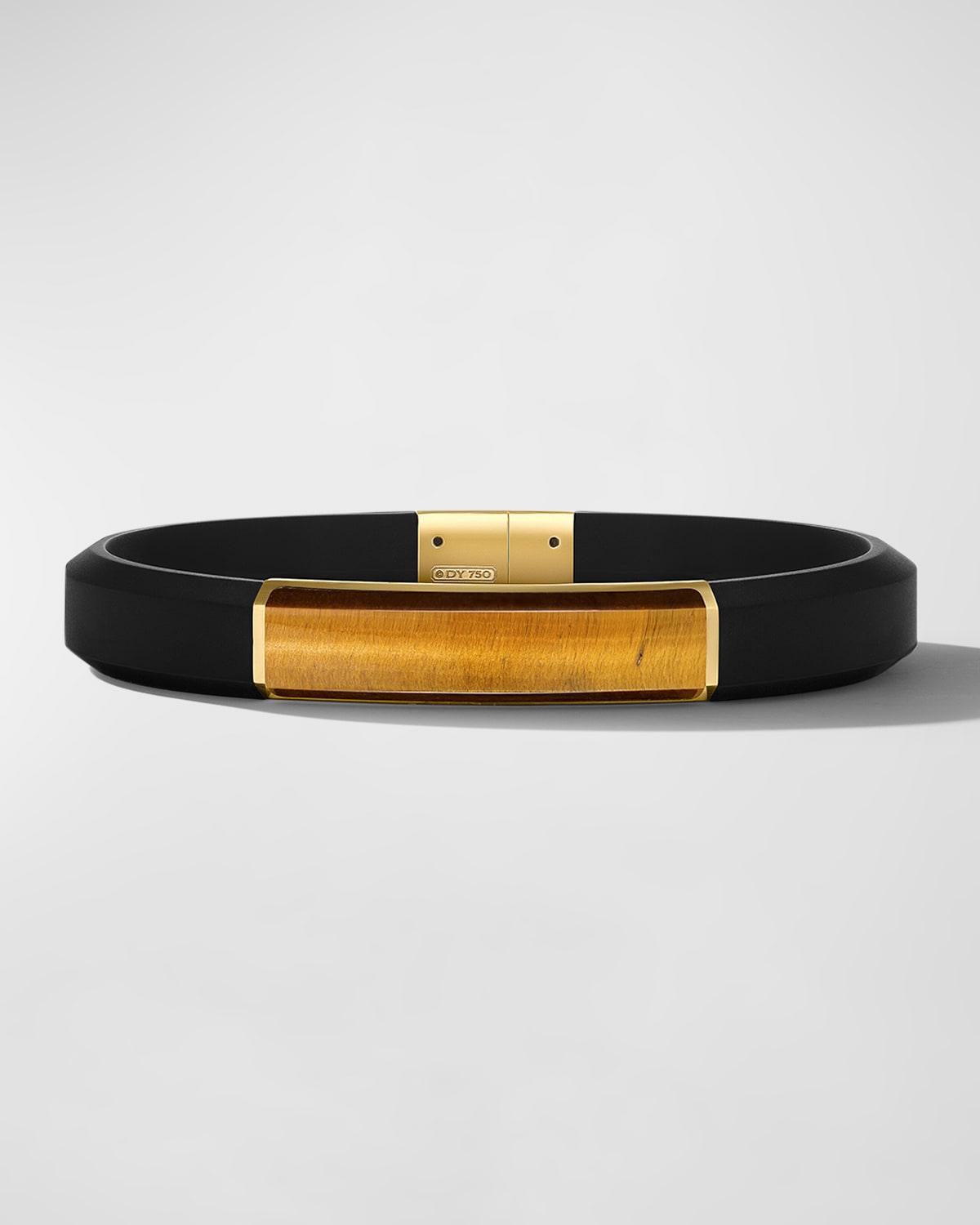 David Yurman Men's Streamline Id Rubber Bracelet With 18k Gold, 10mm