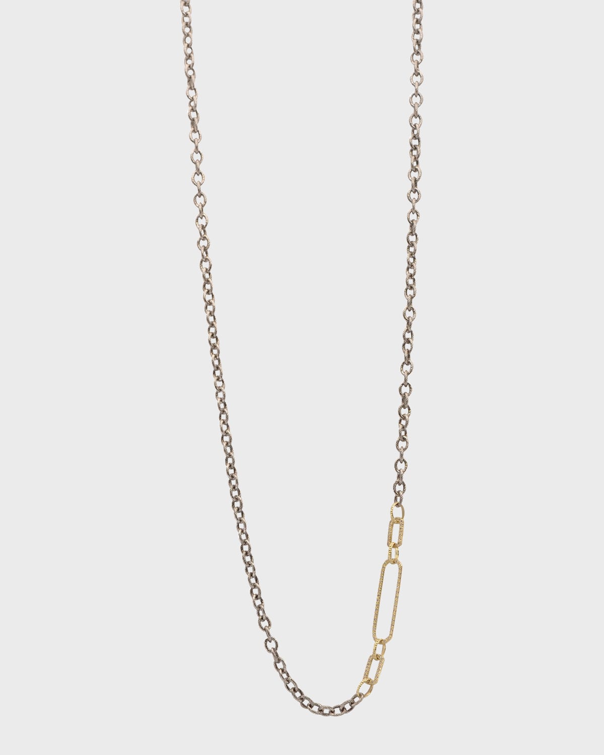 Old World Pavé Diamond Paperclip Chain Link Necklace, 30"L