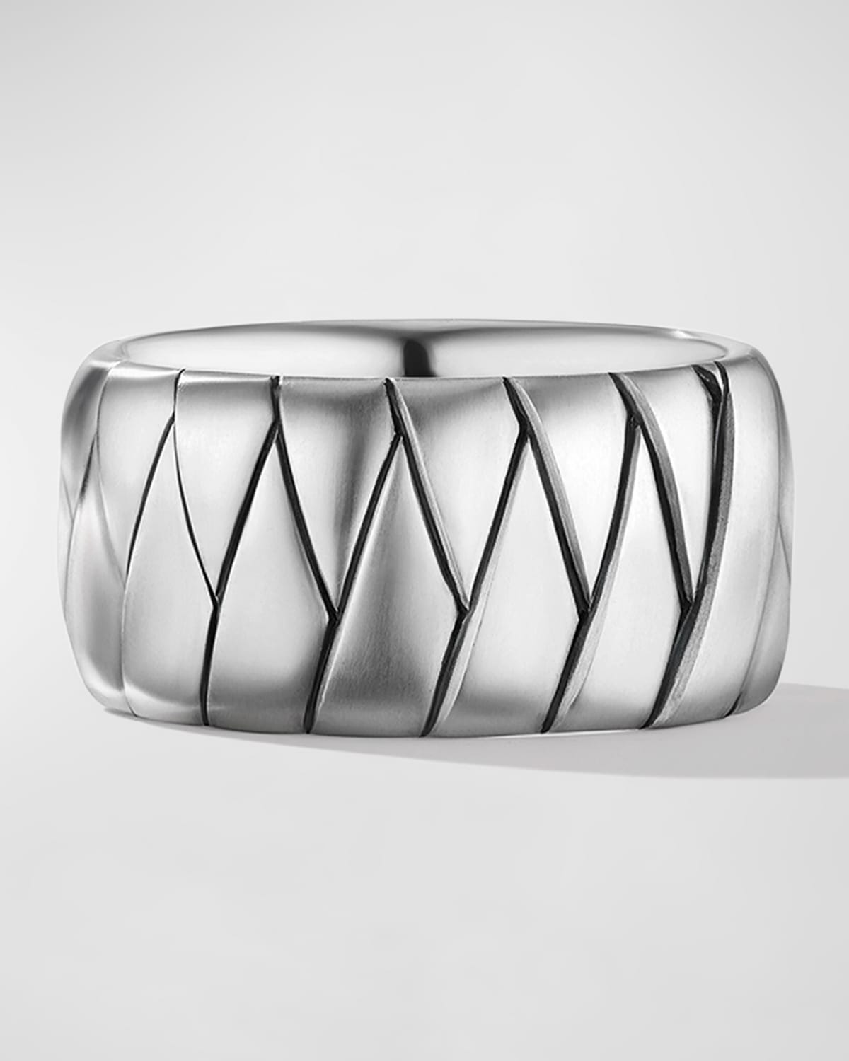 Men's Cairo Wrap Band Ring in Silver, 12mm