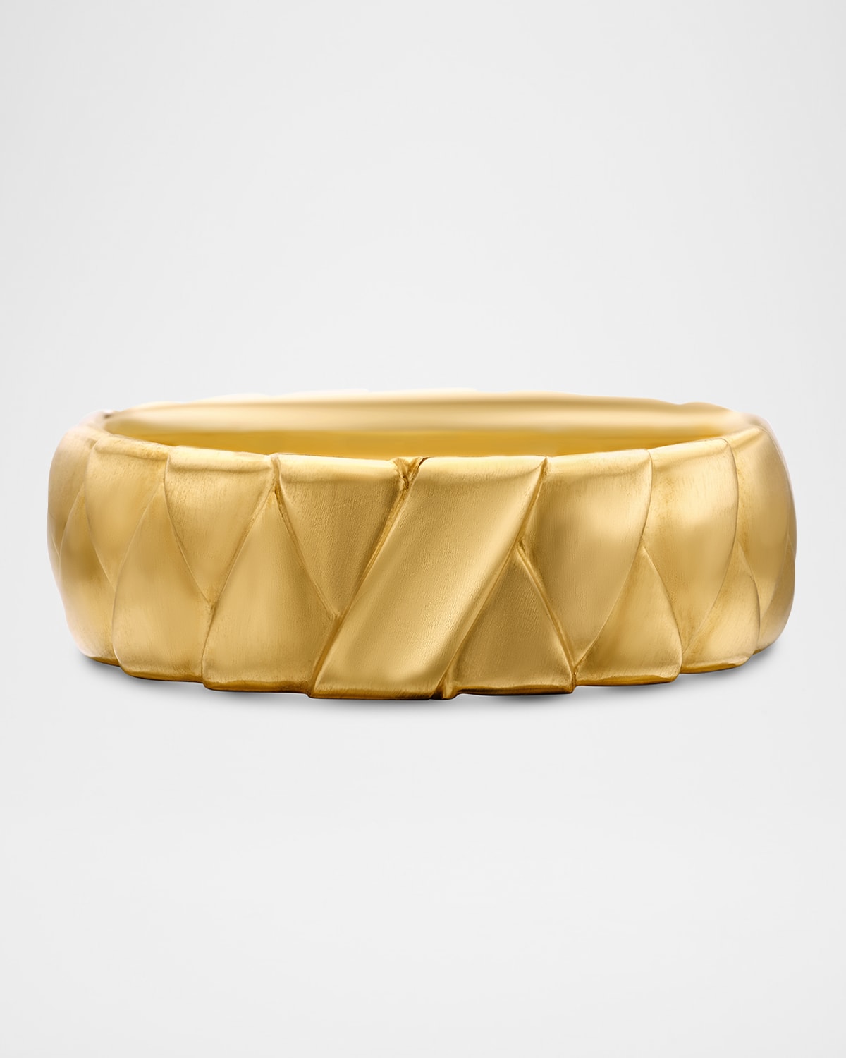 David Yurman 18kt Yellow Gold Cairo Wrap Band Ring (8mm) In Silver