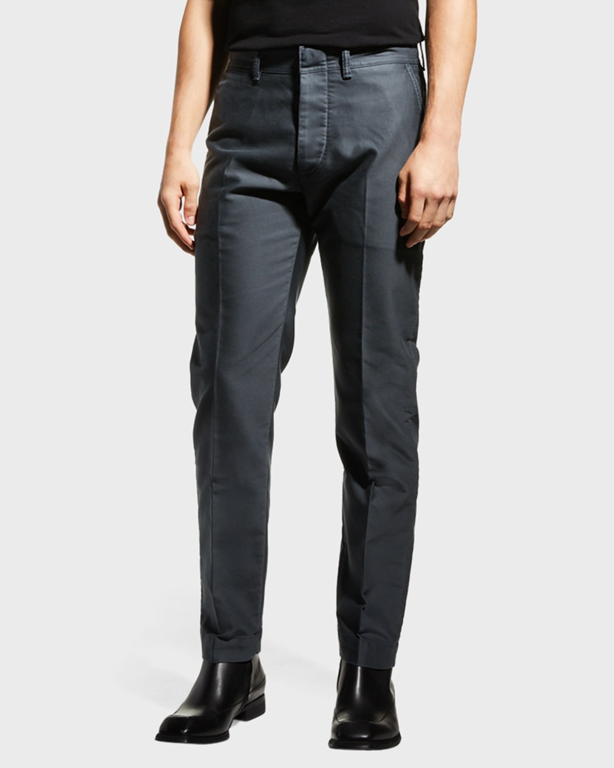 Tom Ford Men's Garment-washed Chino Sport Pants In Dark Blue Solid