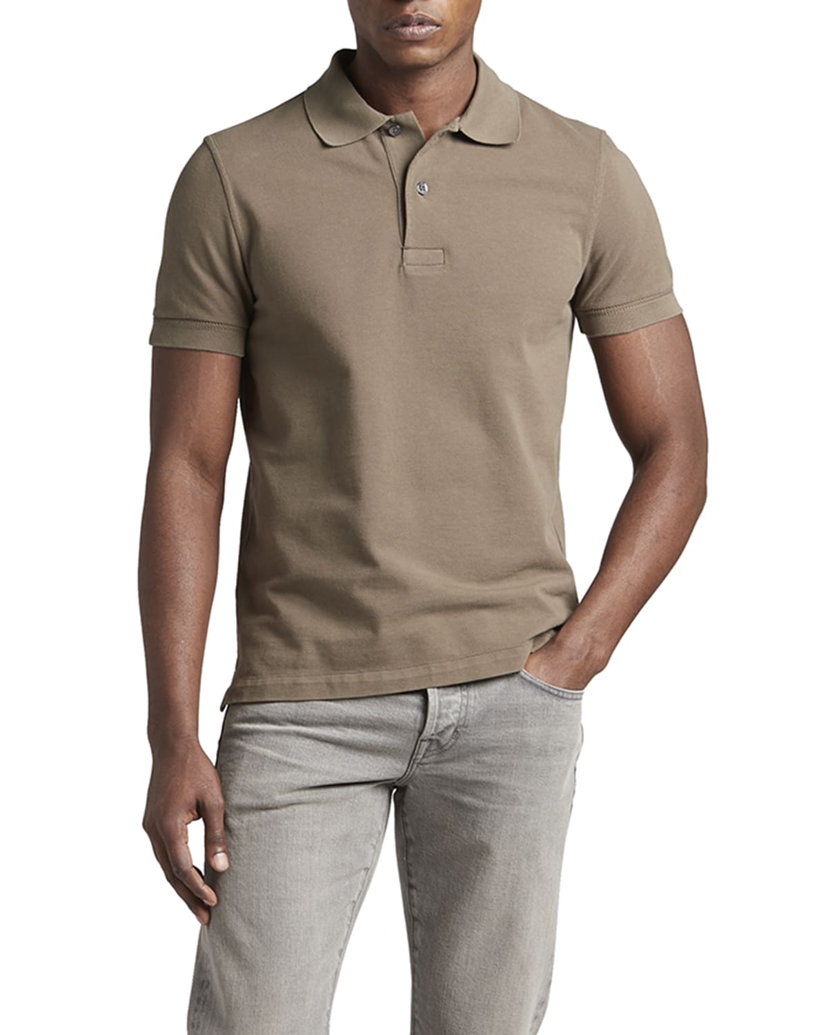 TOM FORD Men's Garment Dyed Piquet Polo Shirt | Smart Closet