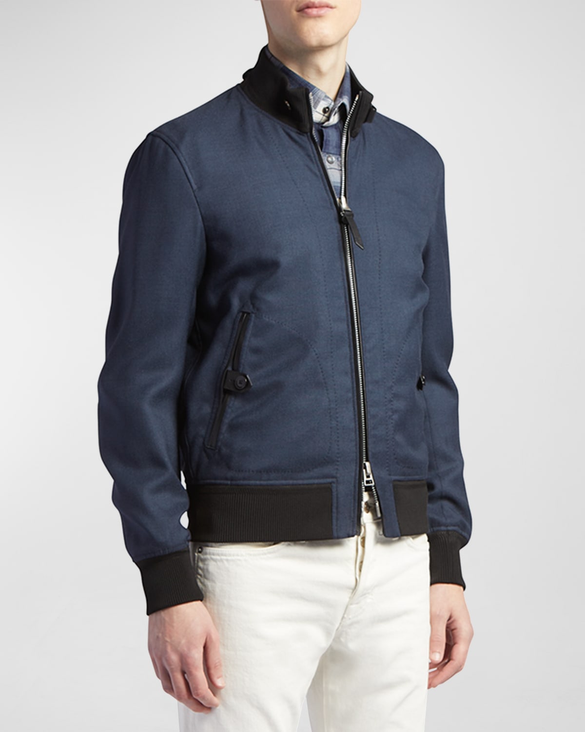 TOM FORD Men's Wool Zip Blouson Jacket | Smart Closet