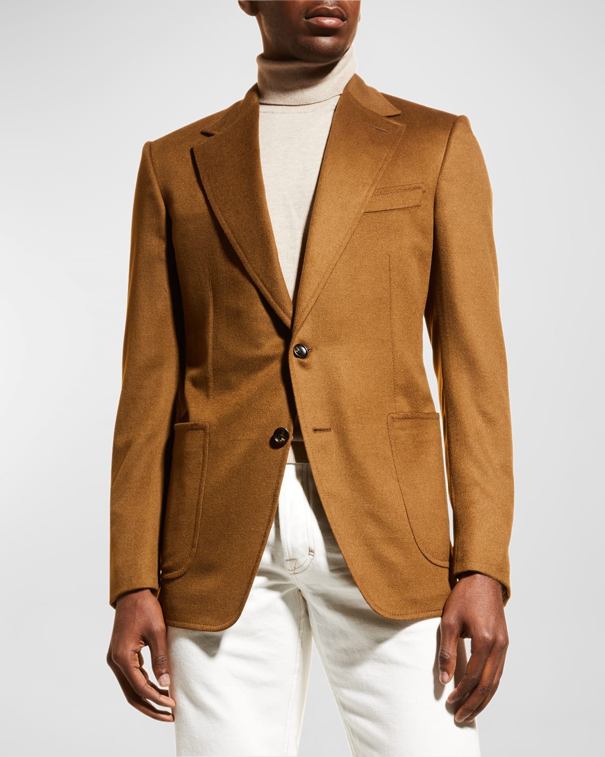 Tom Ford Men's Shelton Brushed Cashmere Evening Jacket In Dark Brown Solid  | ModeSens