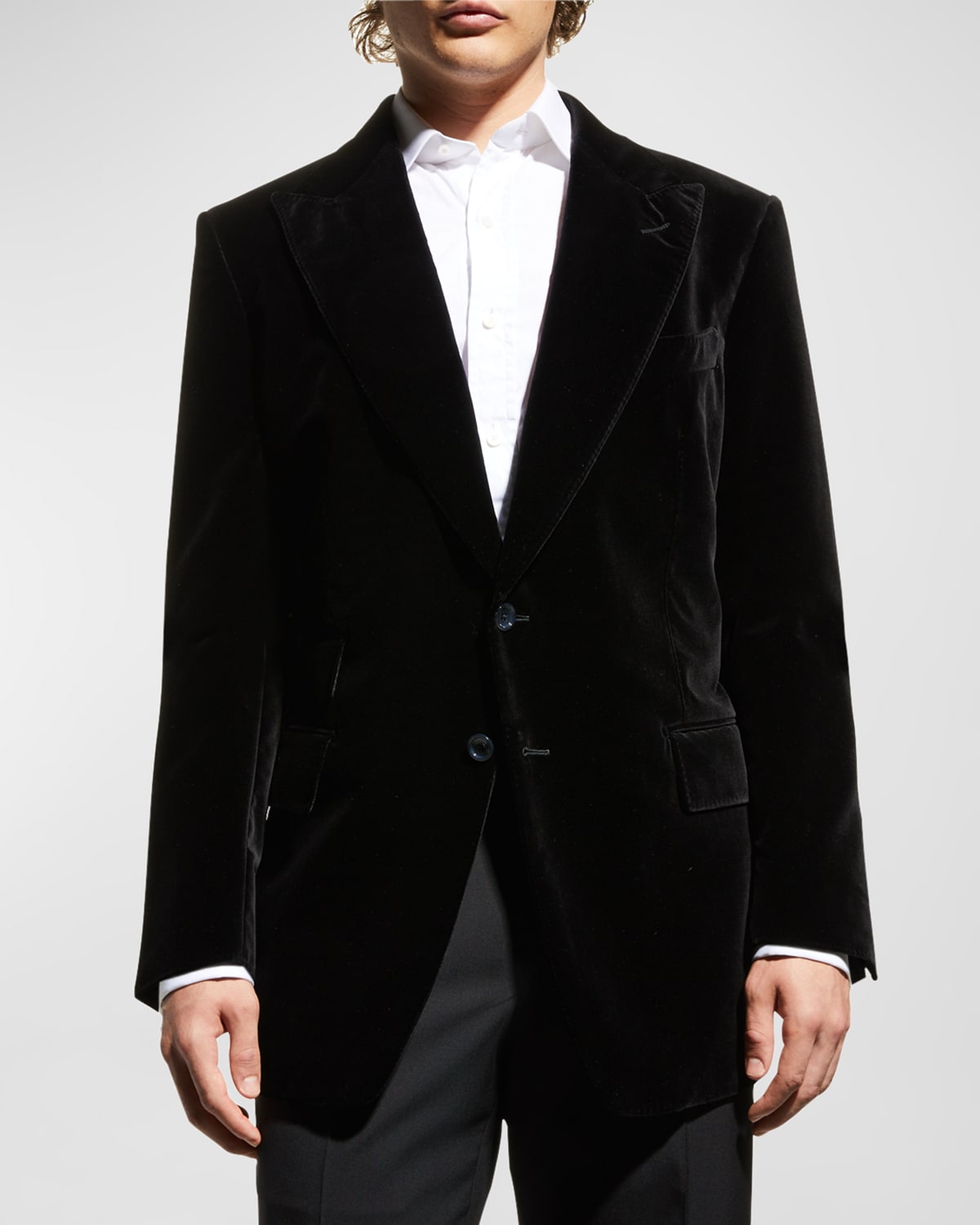 tom ford mens compact velvet dinner jacket in black