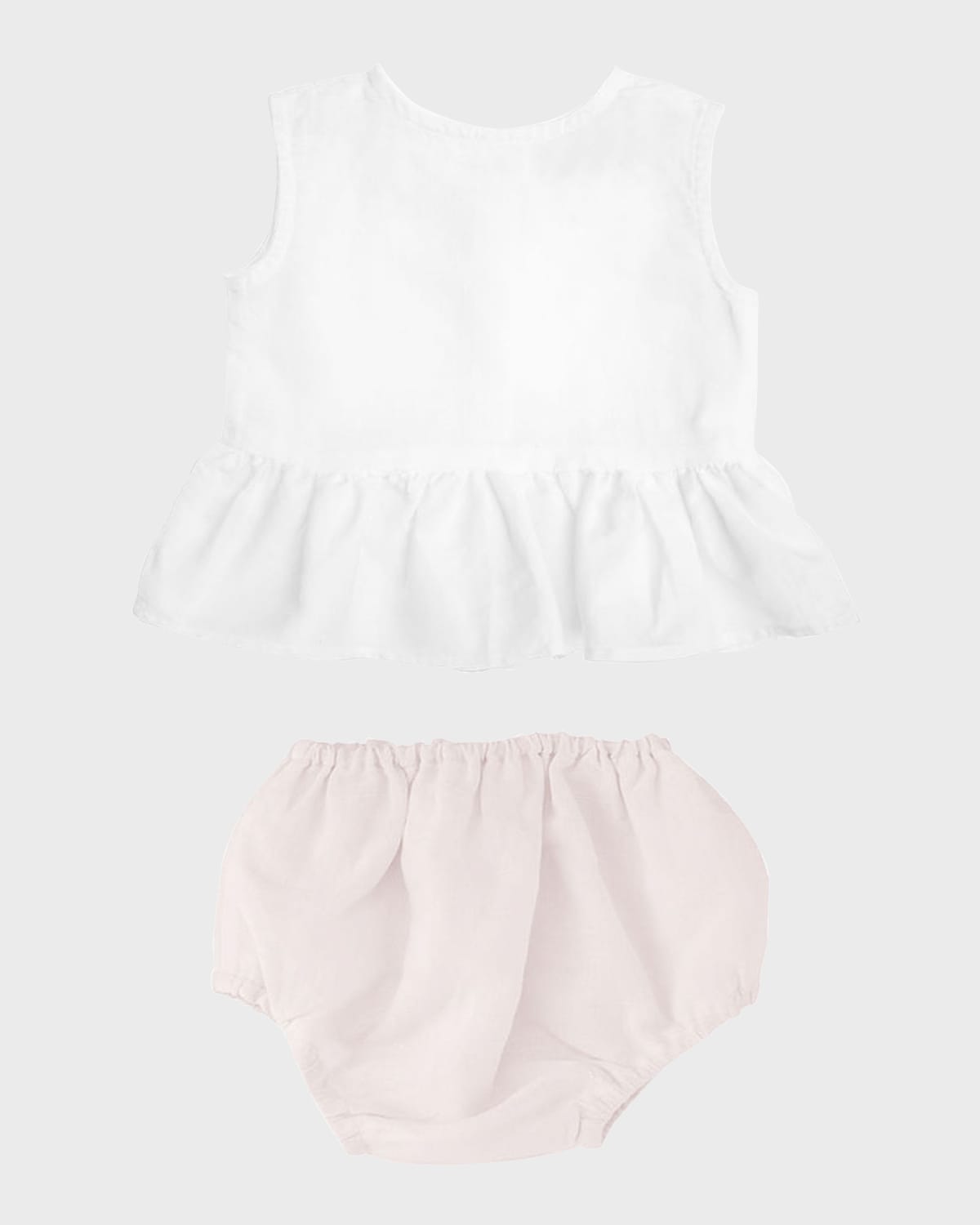 Louelle Kids' Girl's Peplum Top W/ Bloomers In Blossom Pink 1