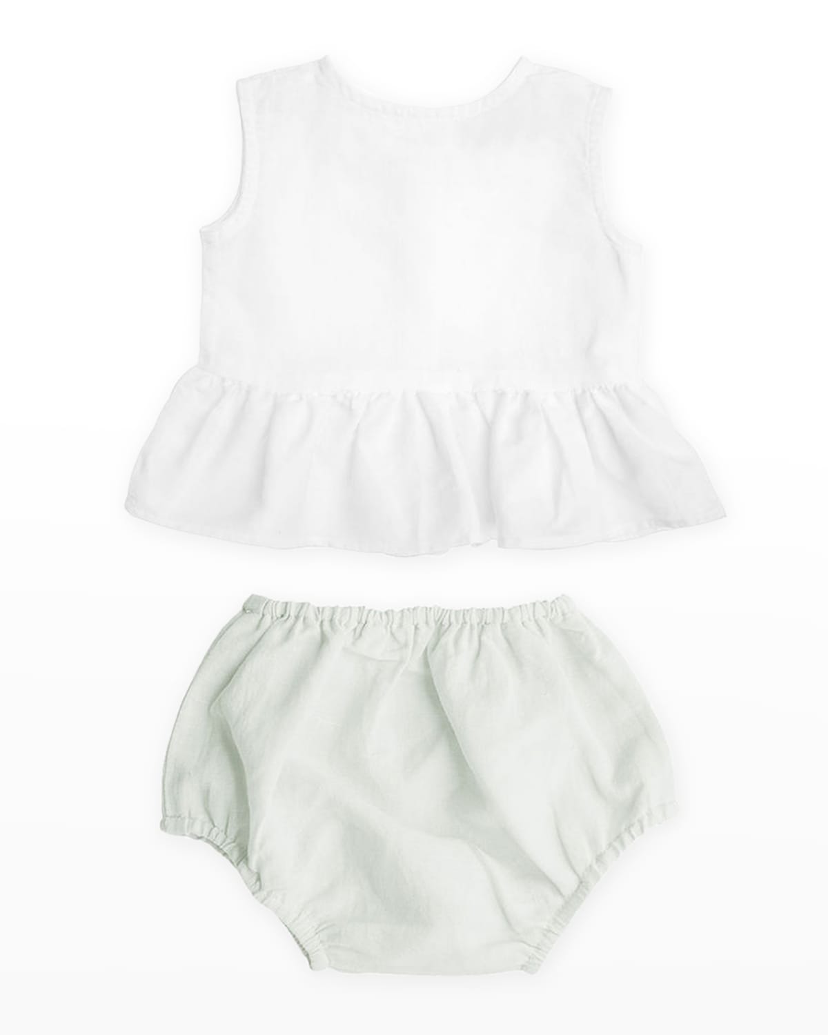 Louelle Kids' Girl's Peplum Top W/ Bloomers In French Grey 2