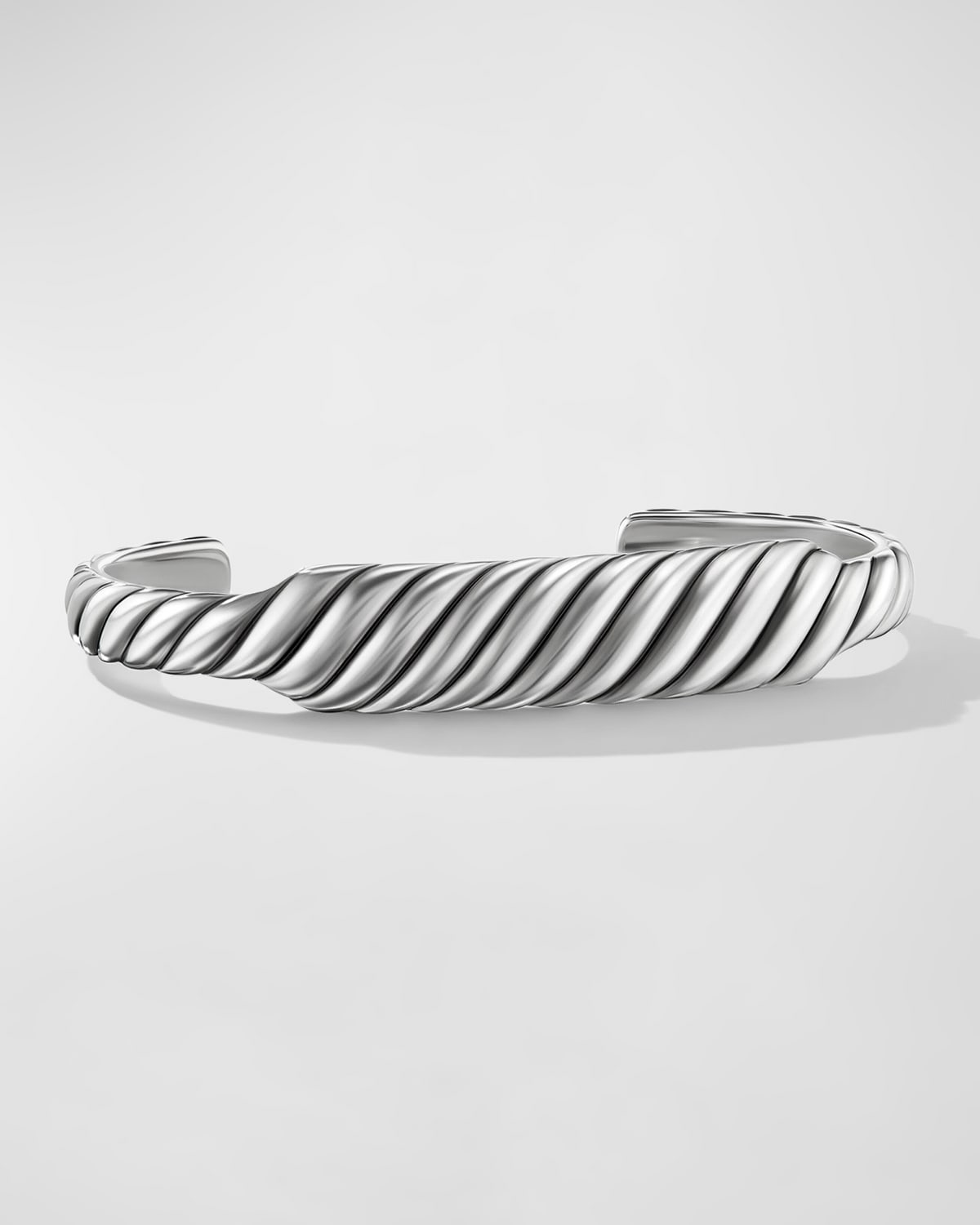 Men's Sculpted Cable Contour Bracelet in Silver, 12.9mm