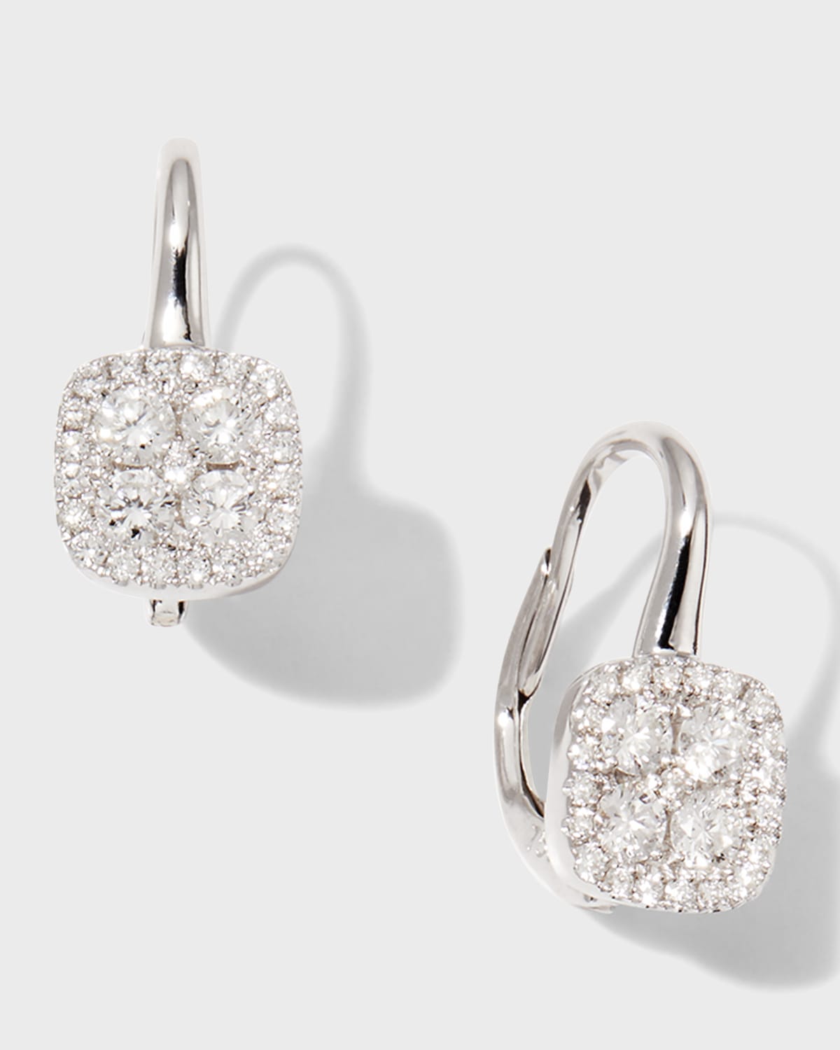 Frederic Sage White Gold Small Firenze II Diamond Cushion Earrings