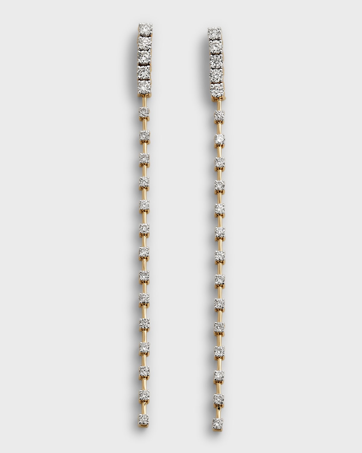 Frederic Sage Long Alternating Polished Diamond Earrings