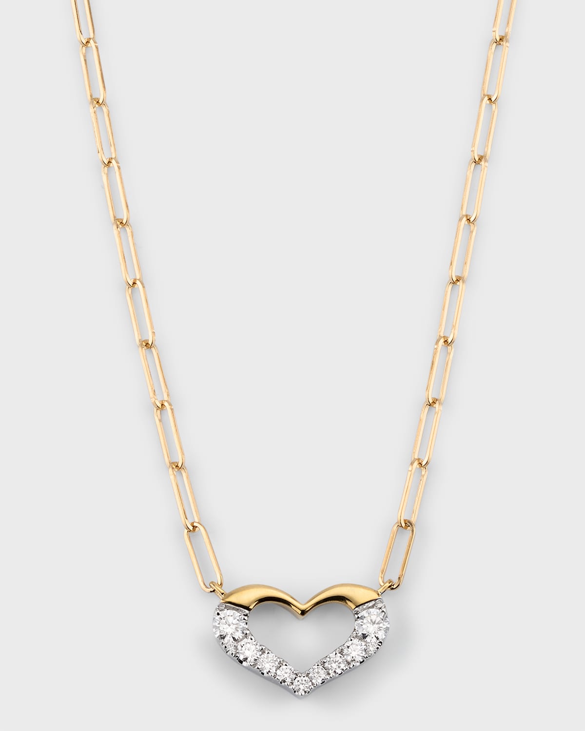 Frederic Sage Small "Clip" Heart Diamond Pendant Necklace