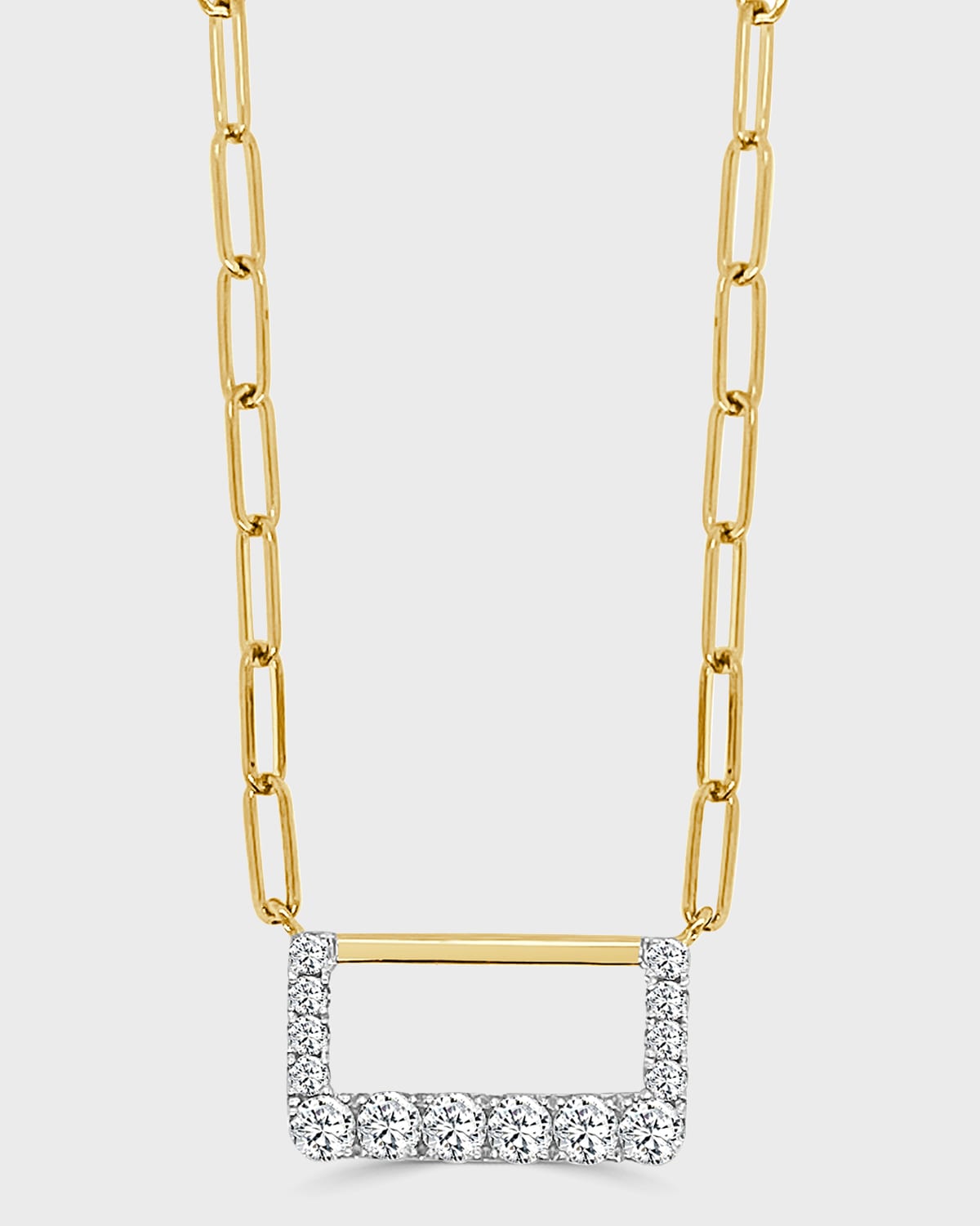 Frederic Sage Small Rectangular Shape Diamond Pendant Necklace
