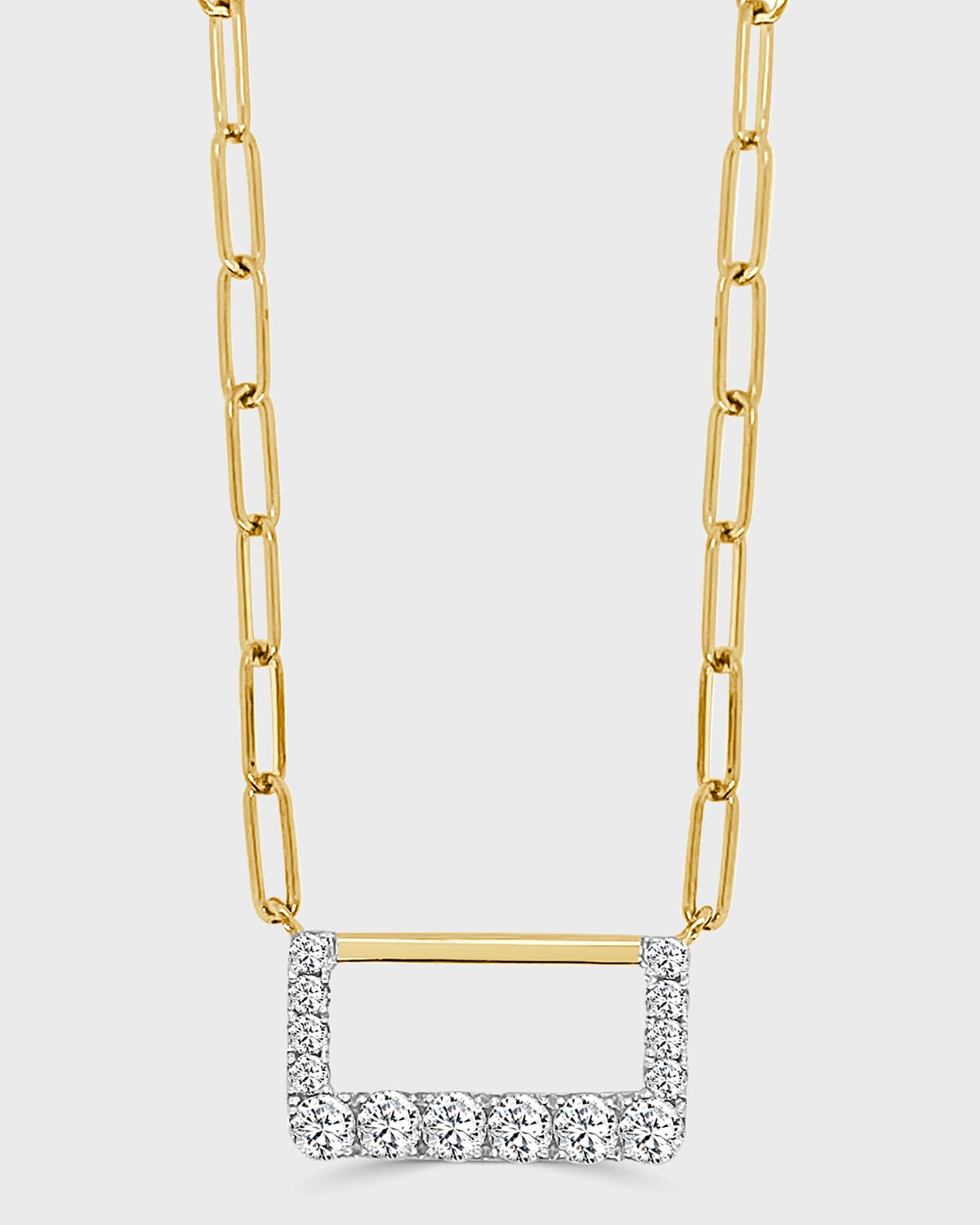 Small Rectangular Shape Diamond Pendant Necklace