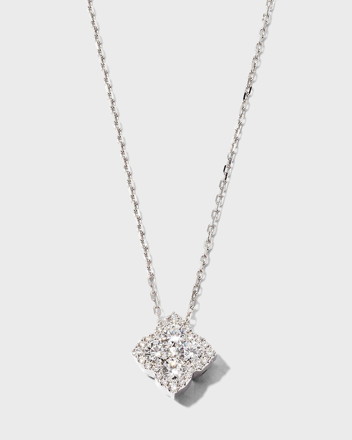 Frederic Sage White Gold Fleur D'Amour All Diamond Pendant Necklace