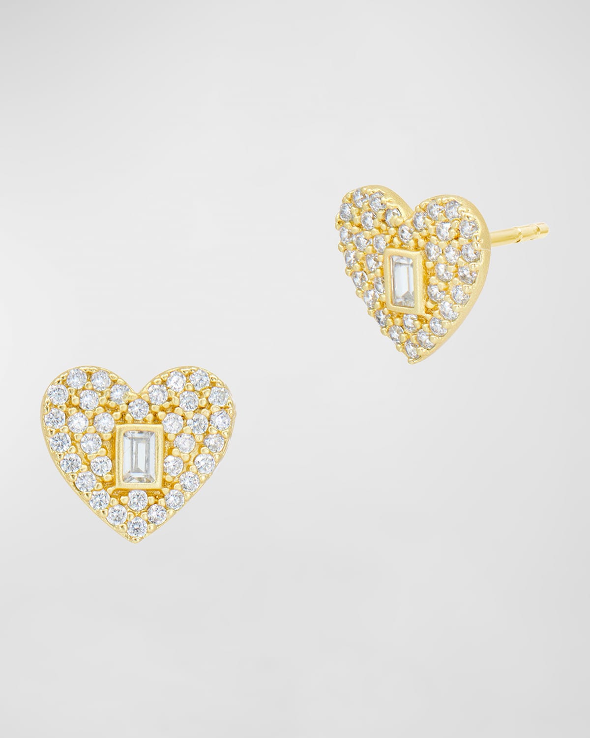 Shop Freida Rothman Locked In Love Stud Earrings In Gold