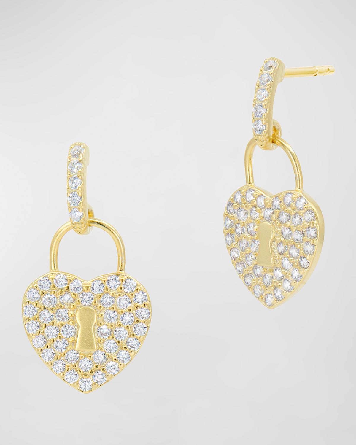 Locked in Love Pave Charm Earrings