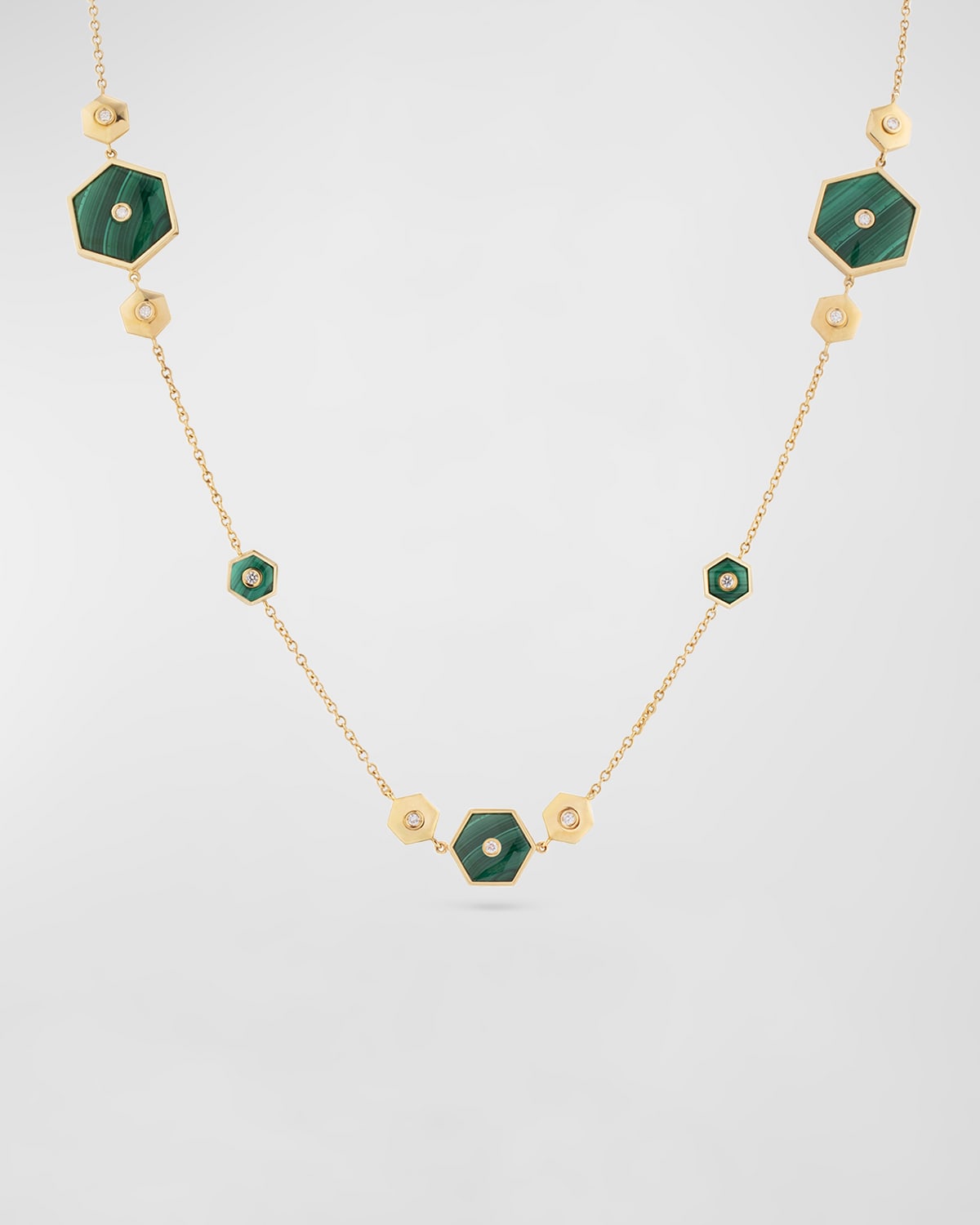 Baia Sommersa 18K Yellow Gold Multi-Malachite and Diamond Necklace