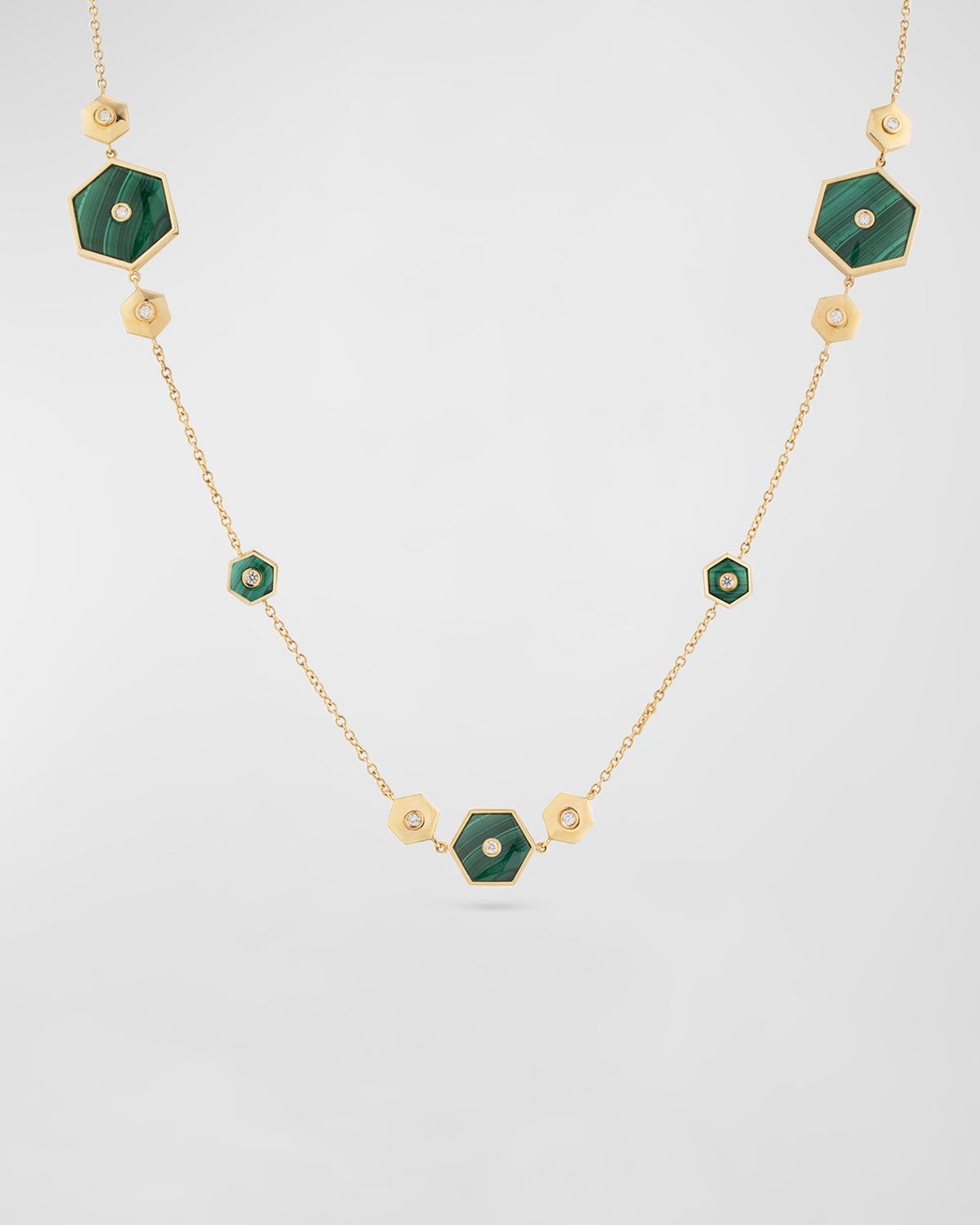 Miseno Baia Sommersa 18k Yellow Gold Multi-malachite And Diamond Necklace