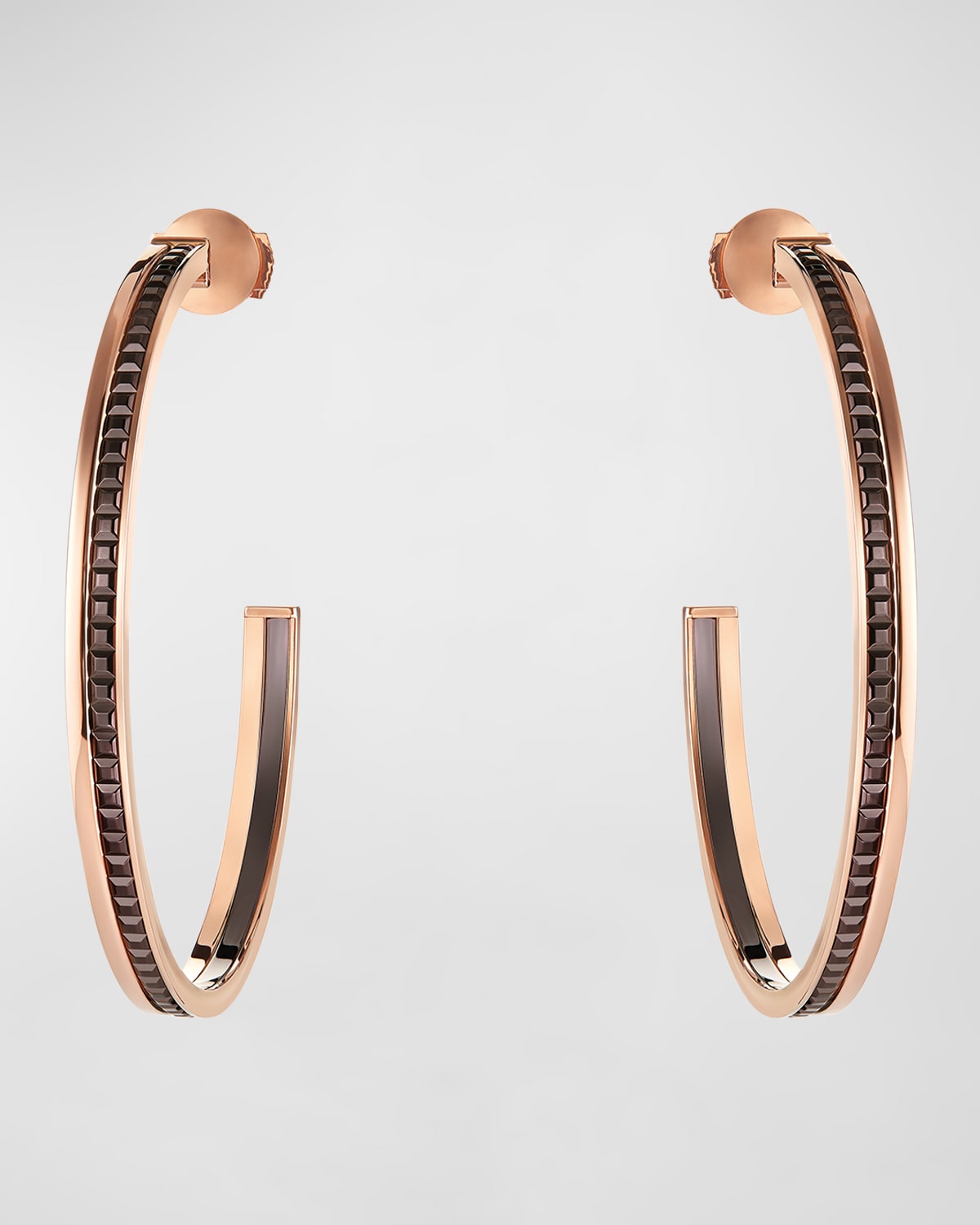 18K Pink Gold Quatre Classique Hoop Earrings