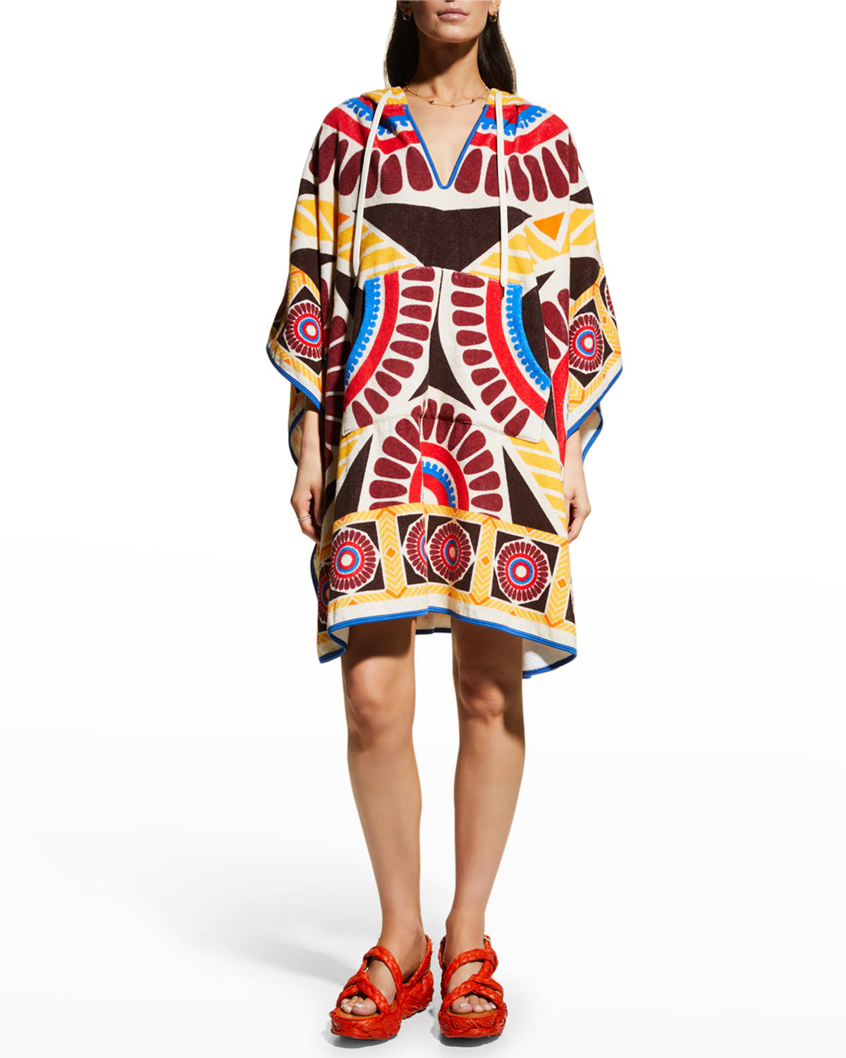 La Doublej Plac&eacute;e Terry Poncho Coverup In Solar Placee