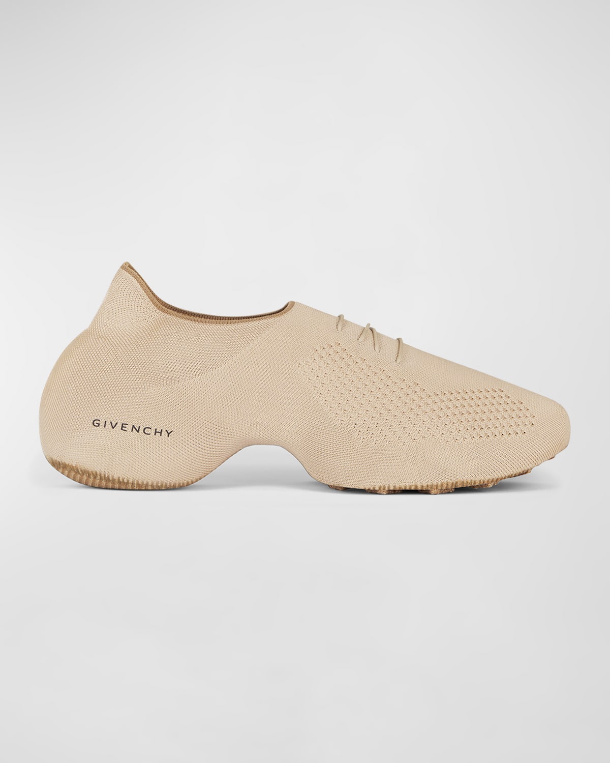 Givenchy Tk-360 Logo-print Stretch-knit Sneakers In Beige Camel