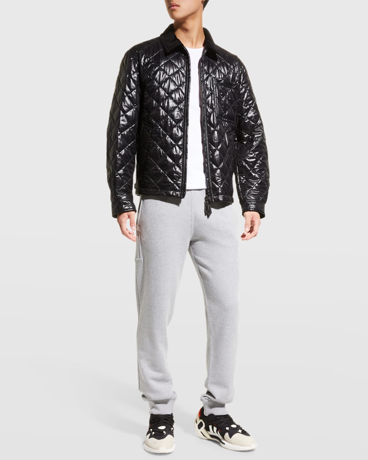 Burberry men's quilted jacket 2025 black