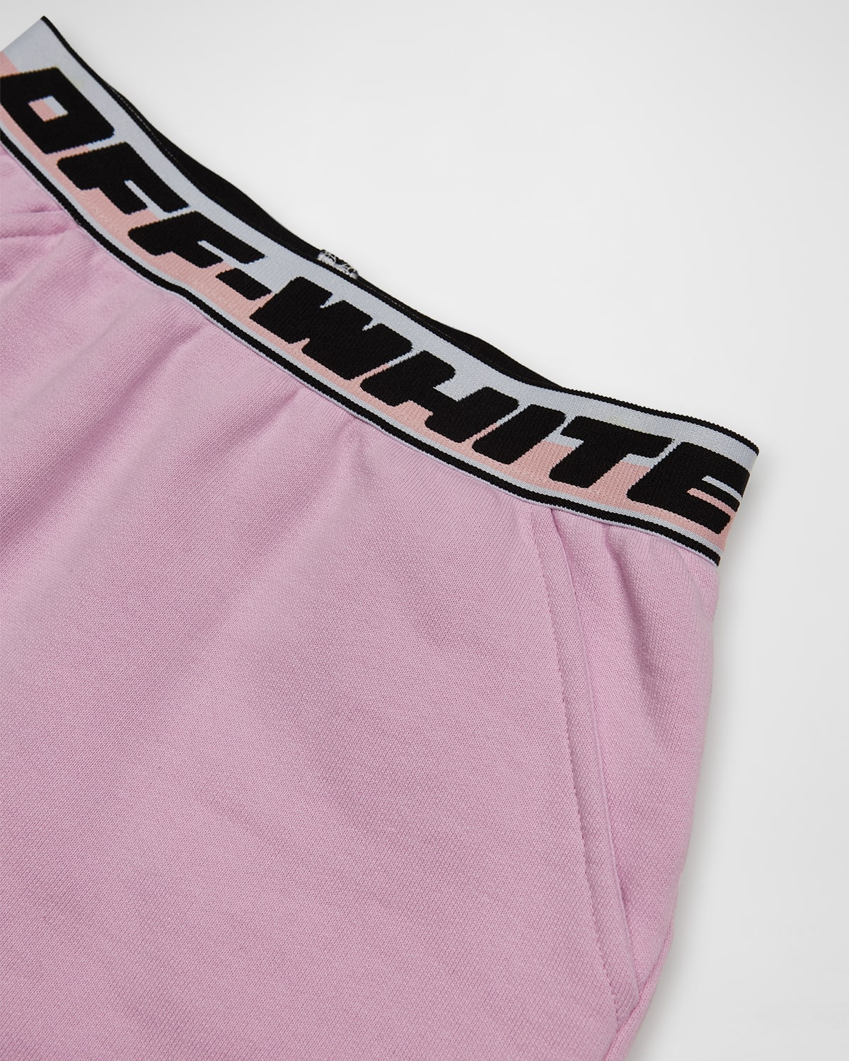 Off-white Kids' Girl's Logo Band Sweat Skirt In Black/pink