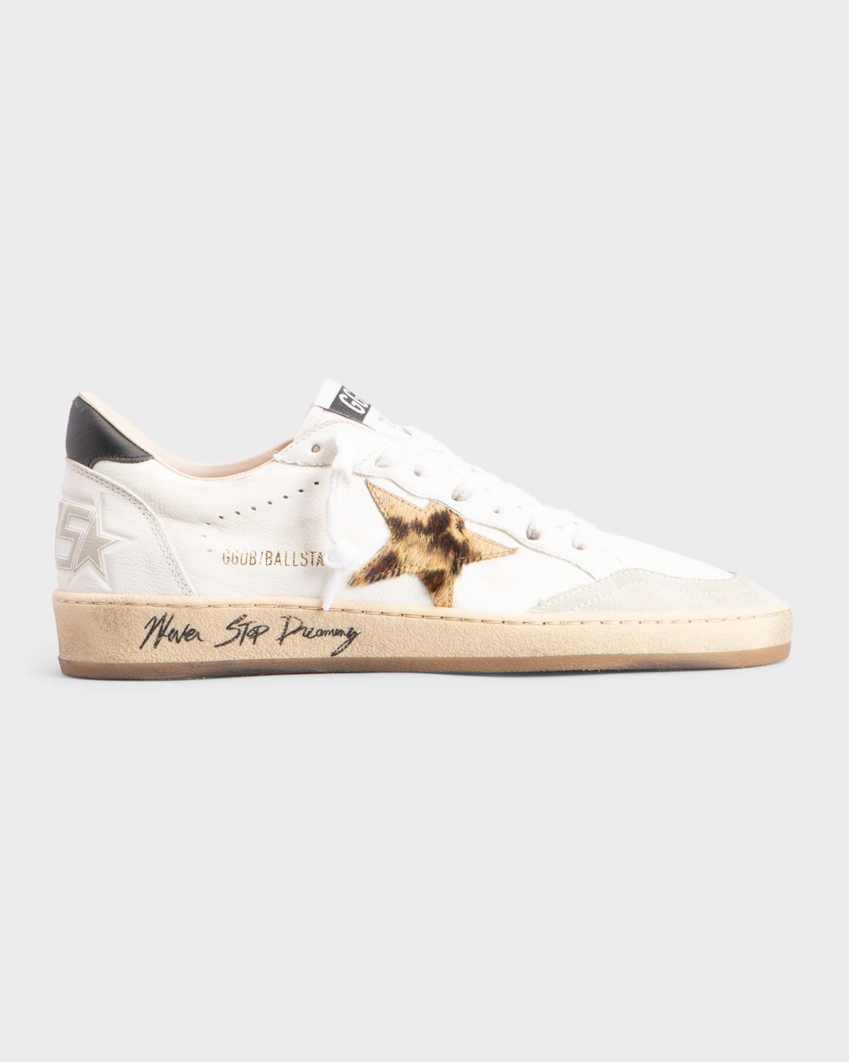 GOLDEN GOOSE BALLSTAR MIXED LEATHER LOW-TOP SNEAKERS